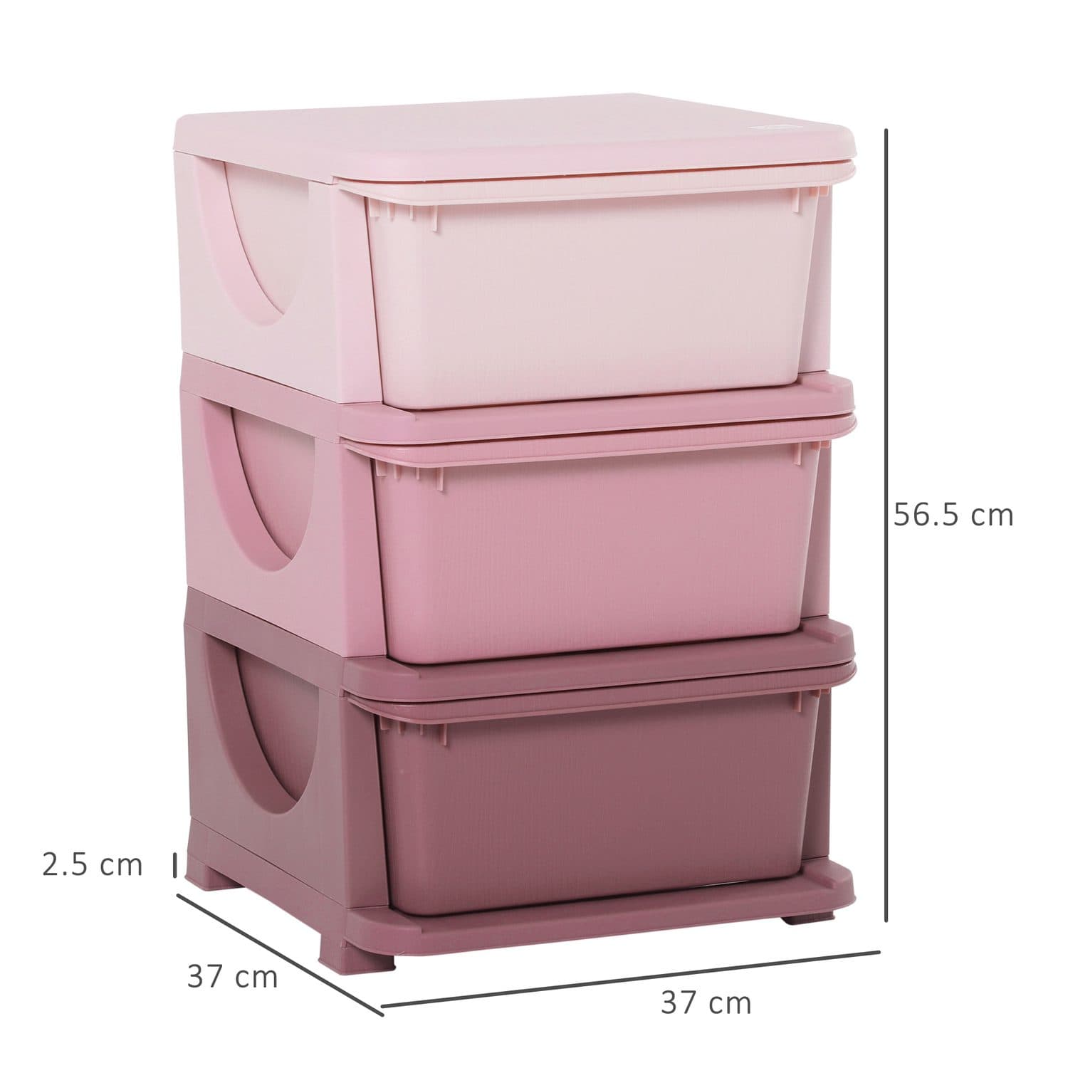 Pink 3 Drawer Storage for Kids' Rooms - image 3