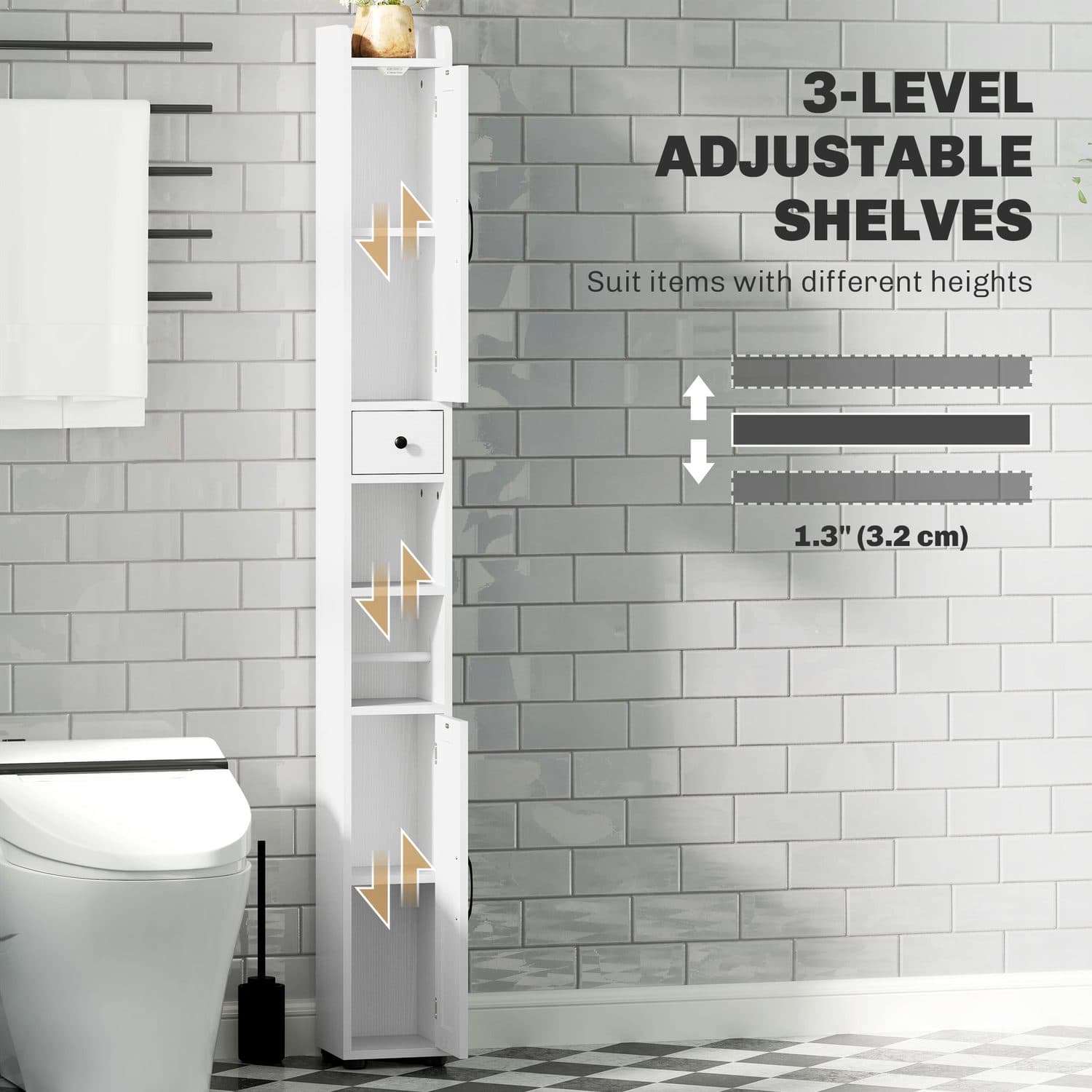 Slim Farmhouse Bathroom Cabinet - image 3