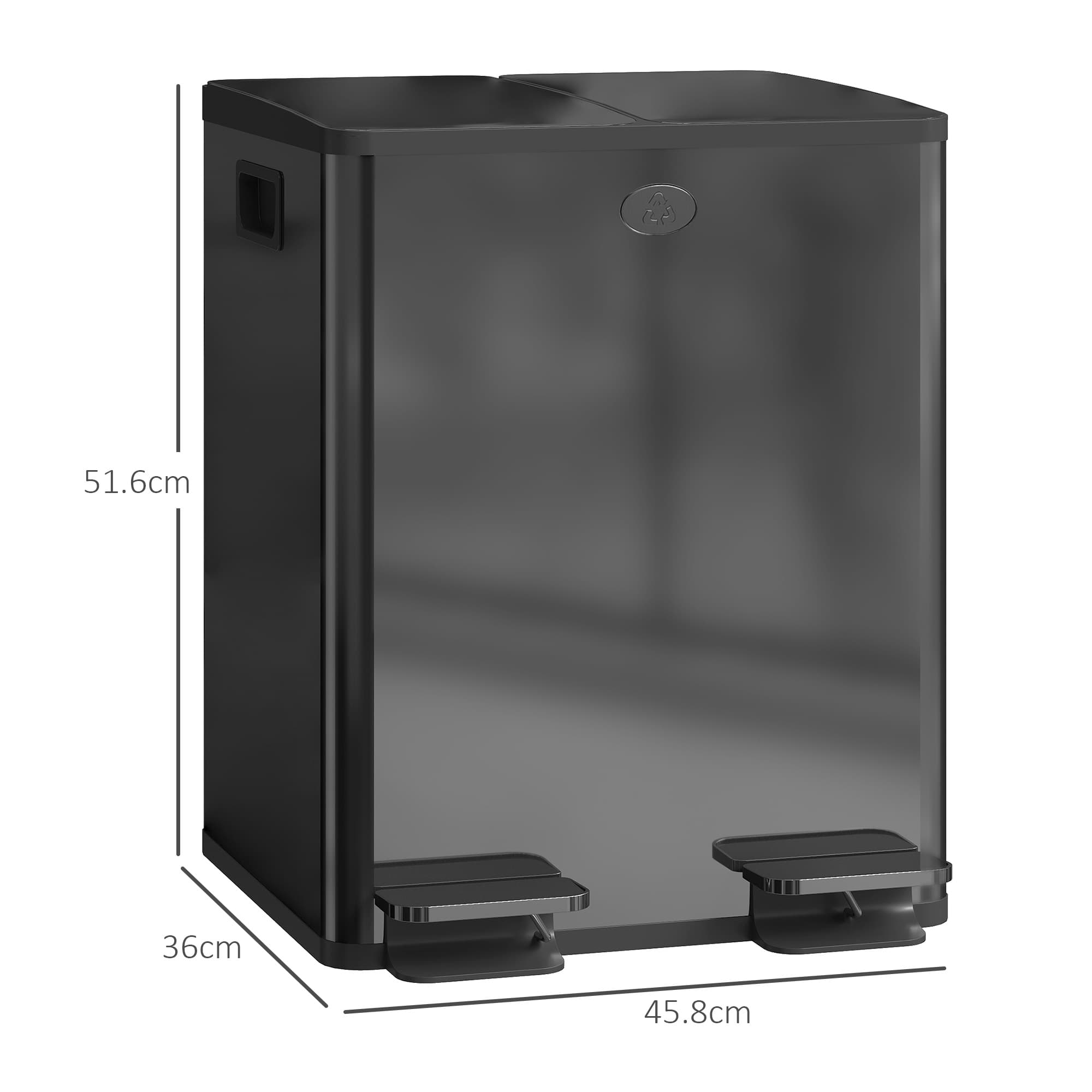 40L Dual Pedal Bin for Sorted Kitchen Waste - image 1