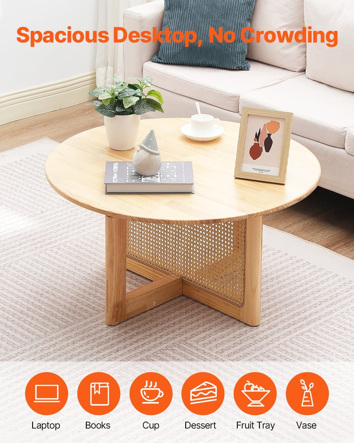 Boho Rattan Coffee Table - image 2