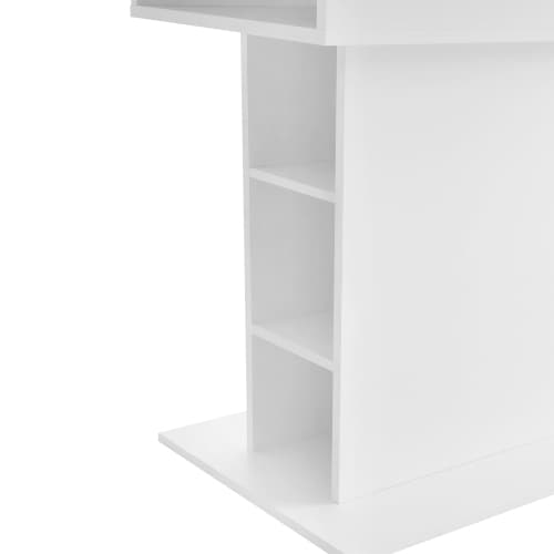Modern White Extendable Dining Table with Built-in Storage - image 9