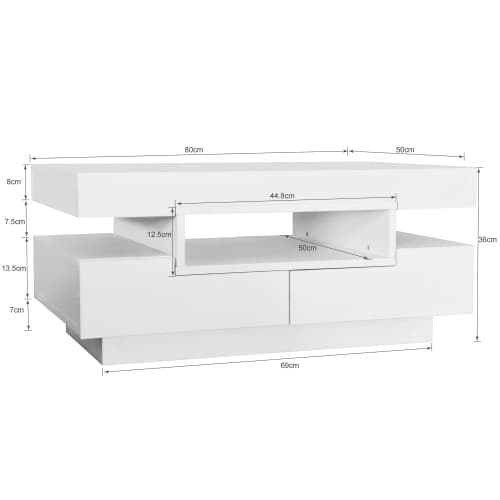 Modern Black Gloss Coffee Table with LED Lighting and Storage - image 3