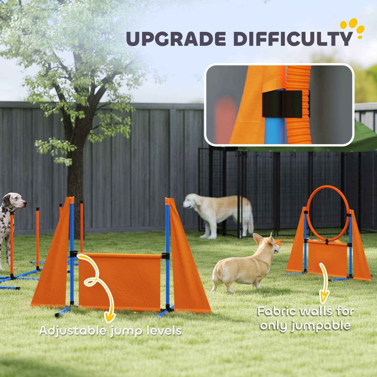PawHut Dog Agility Set with Jump Ring, Pause Box and Carry Bag - image 2