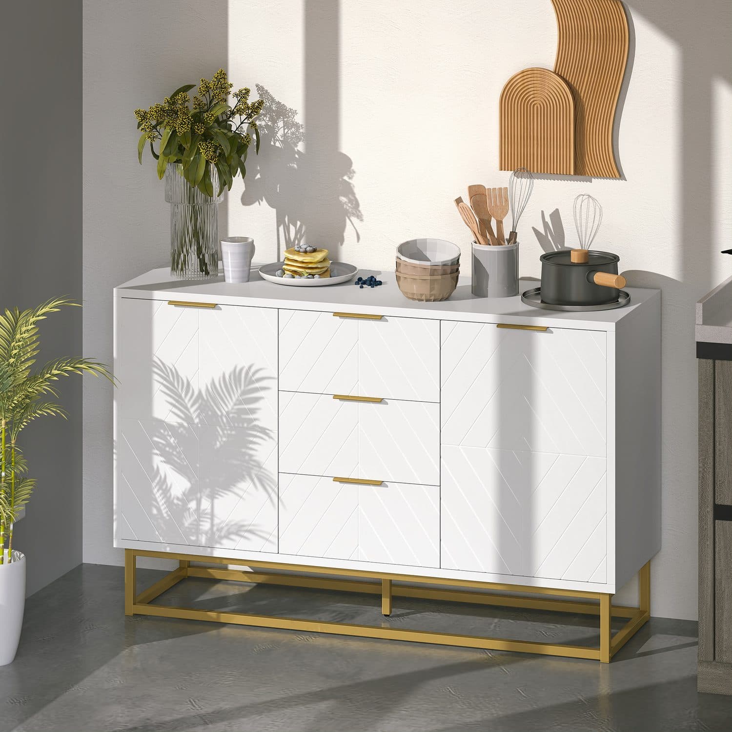 White & Gold Sideboard - image 2