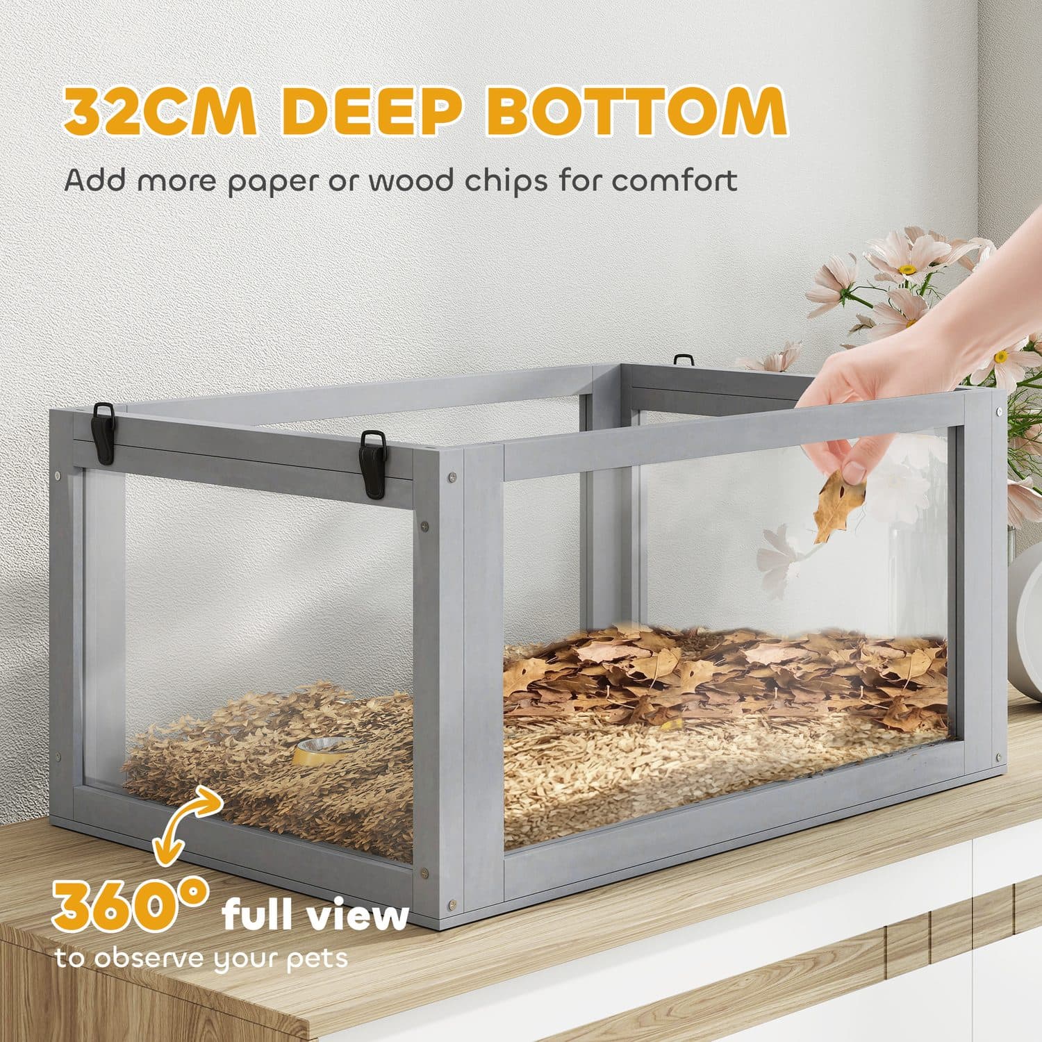 PawHut 3-Tier Hamster Cage with Detachable Deep Bottom - image 4