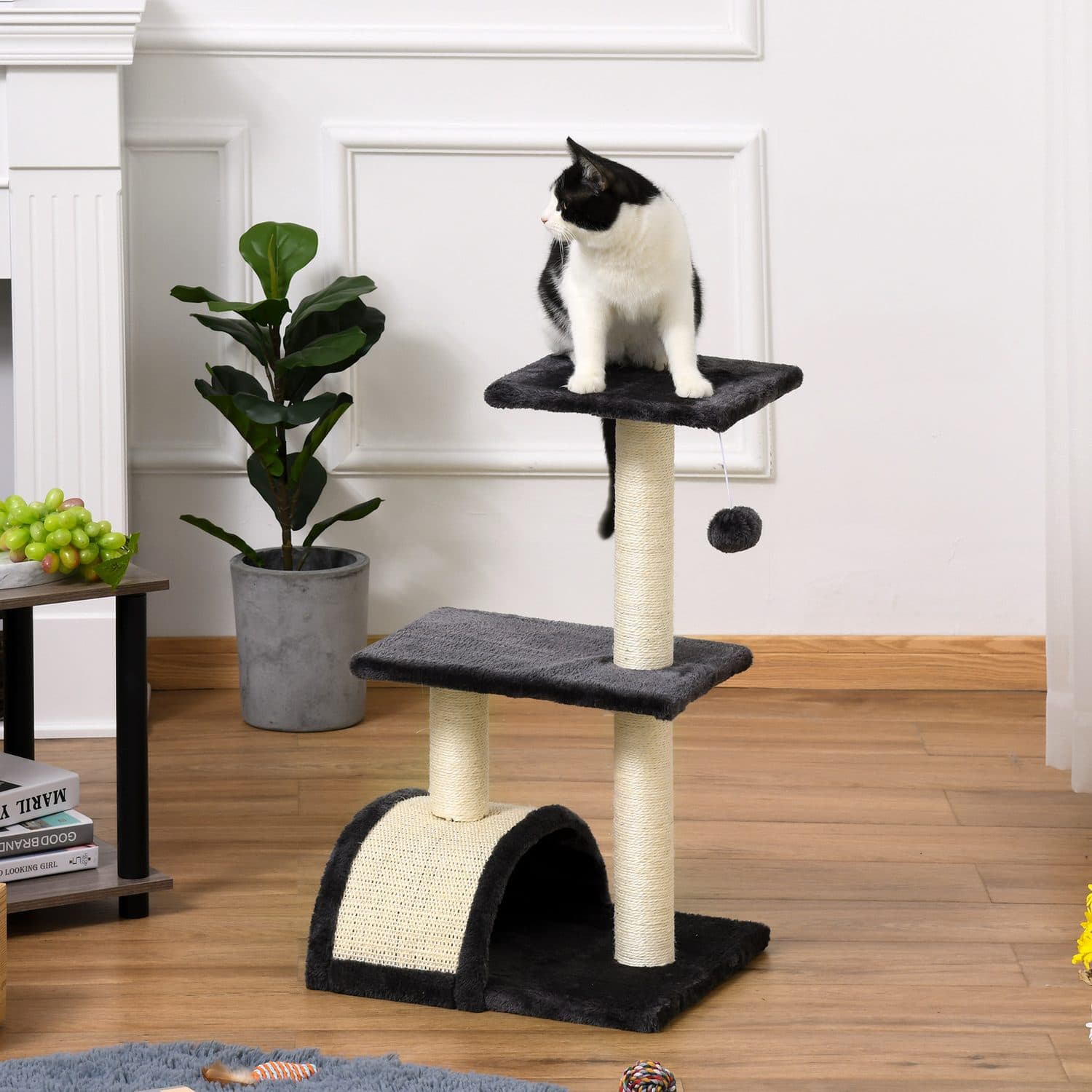 Compact Cat Tree with Scratching Post and Perches - image 2