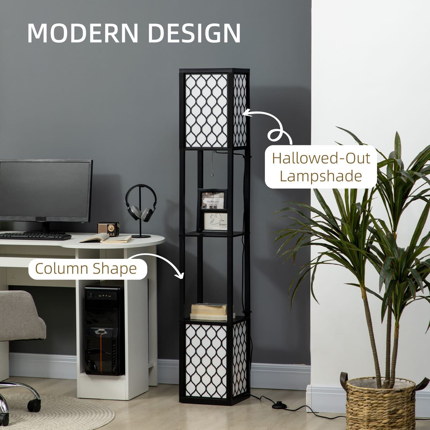 Modern Shelved Floor Lamp - image 2