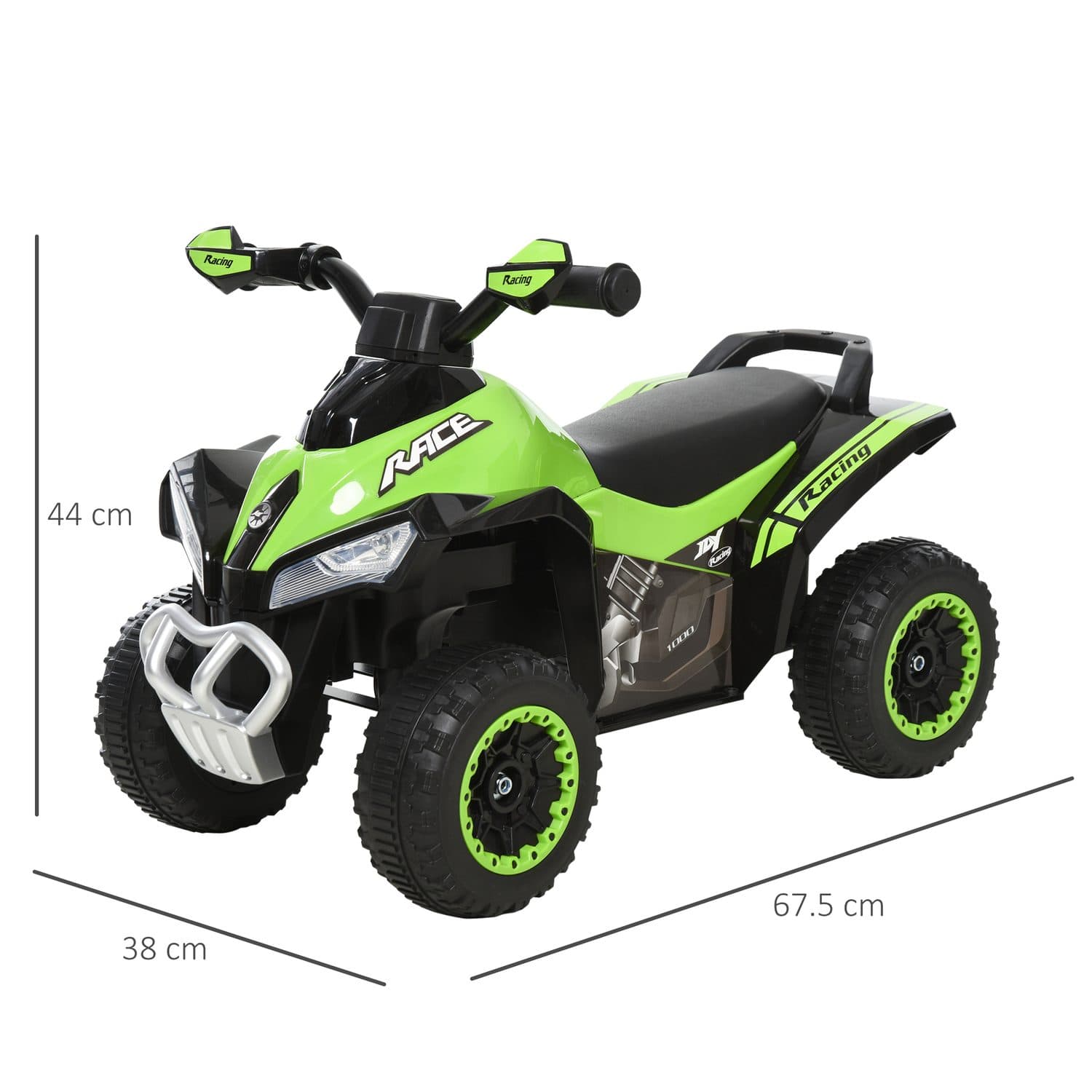 Green and Black Quad Bike Ride-On for Young Children - image 2