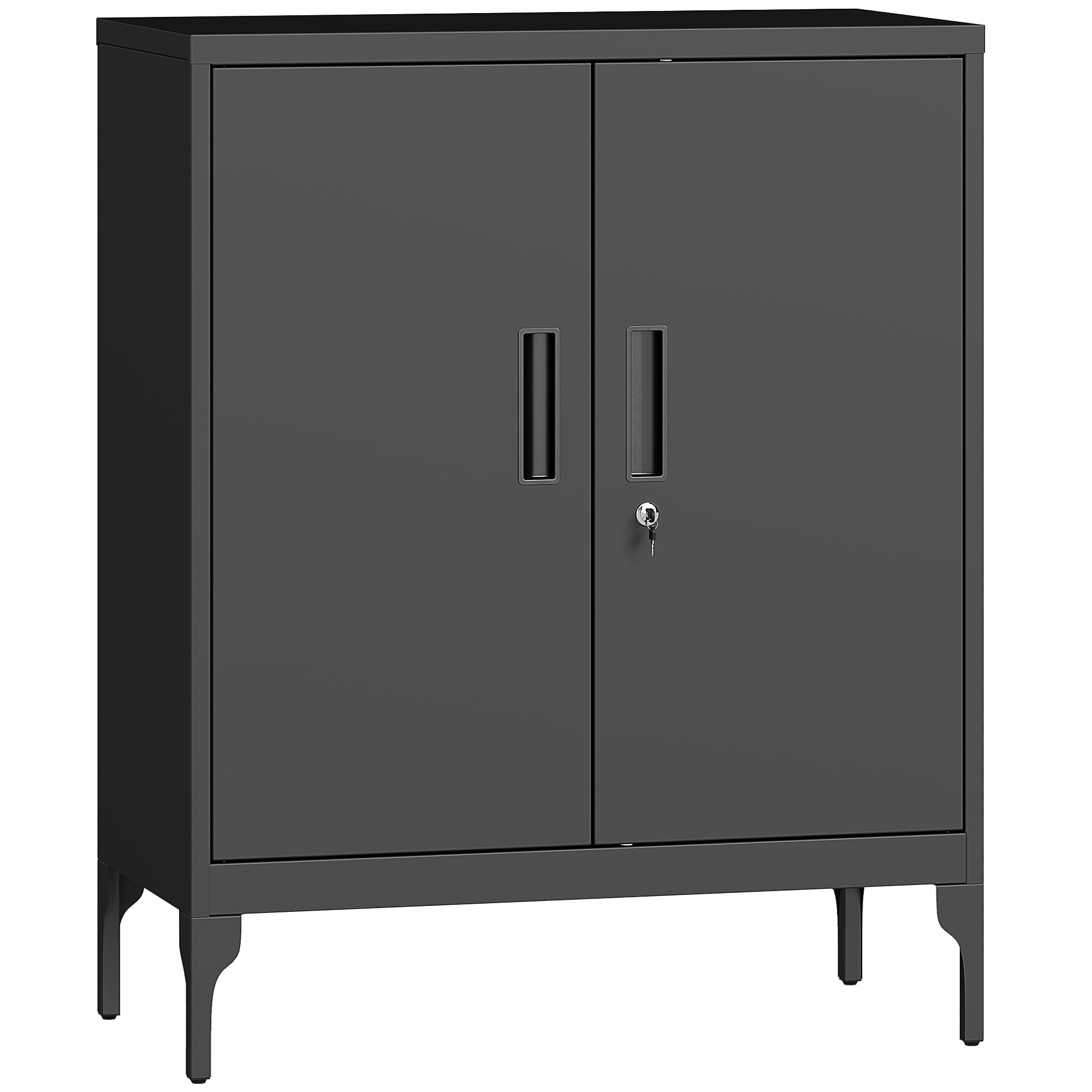 Secure Black Metal Cabinet
