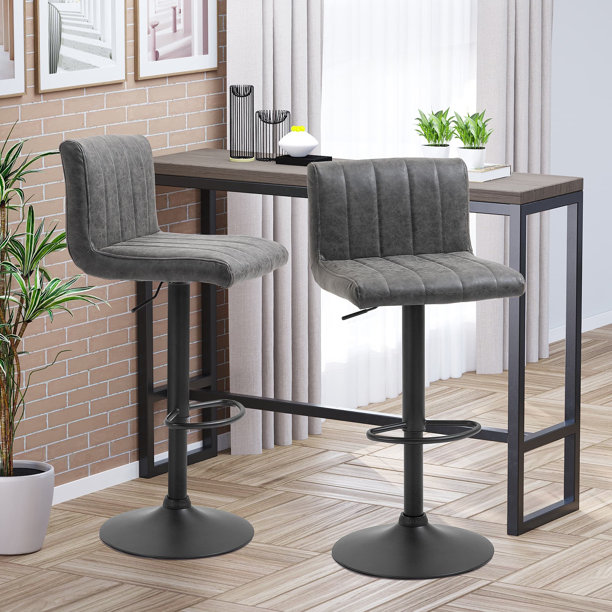 Grey Adjustable Barstools for Kitchen Counter Seating - image 3
