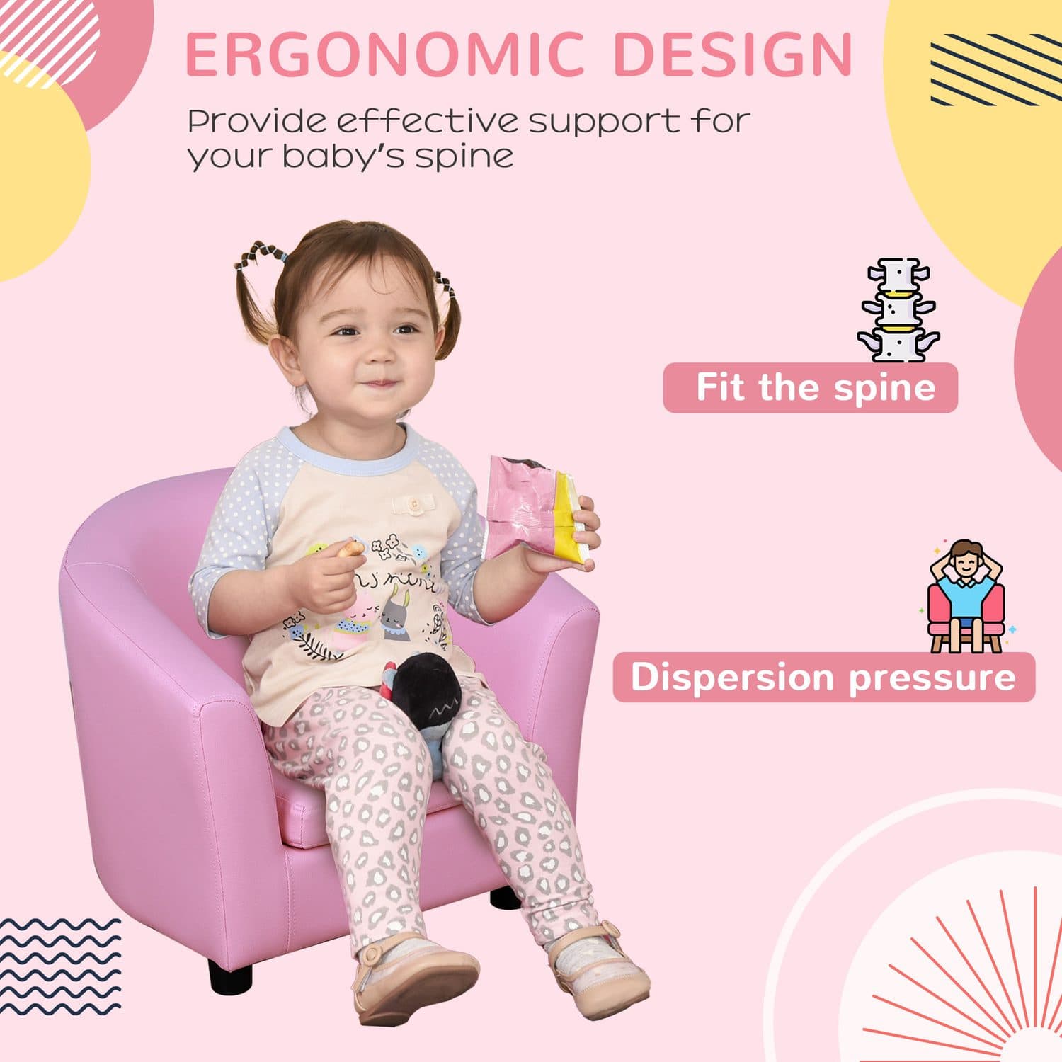 Pink Toddler Armchair & Footstool for Effortless Comfort - image 2