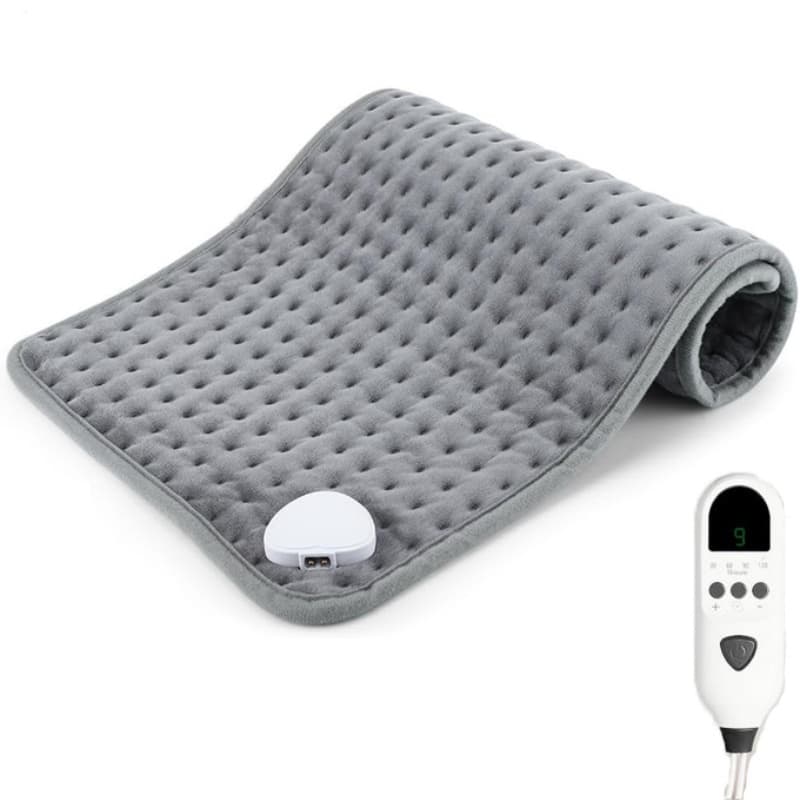 Electric Heat Pad for Soothing Back, Neck & Shoulder Relief - Gray