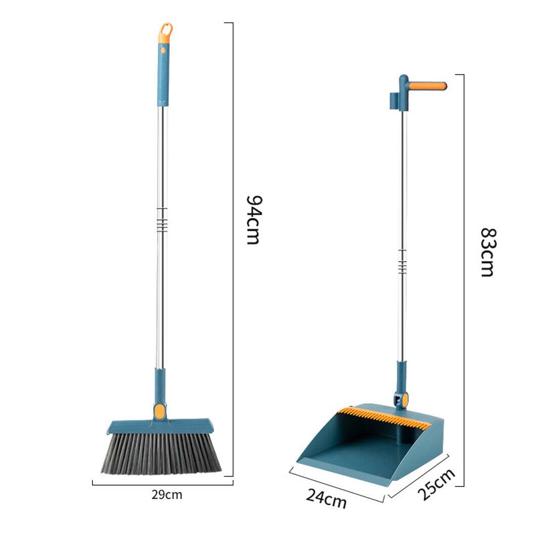 Long-Handle Broom and Dustpan Set with Rotating Head and Squeegee - image 5
