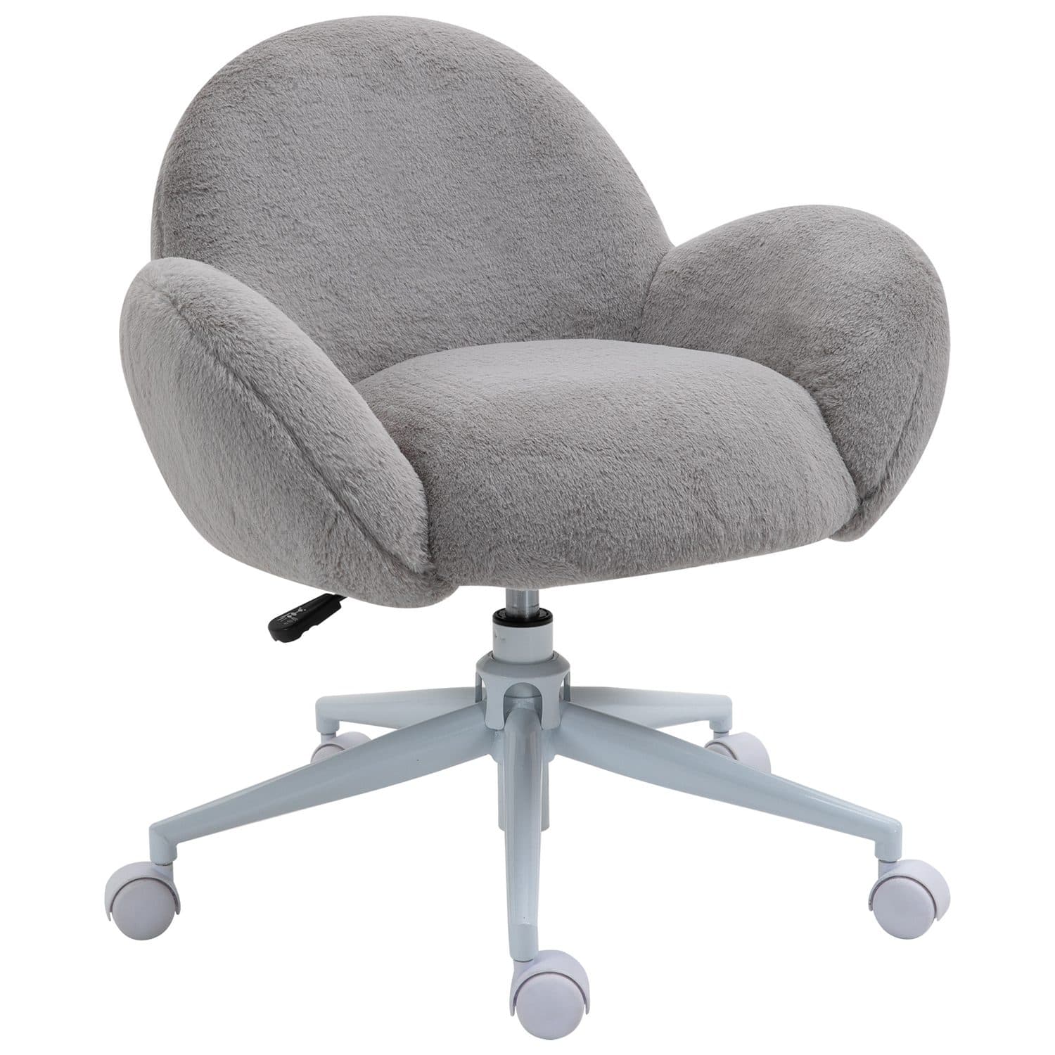 Grey Fluffy Vanity Chair - Grey