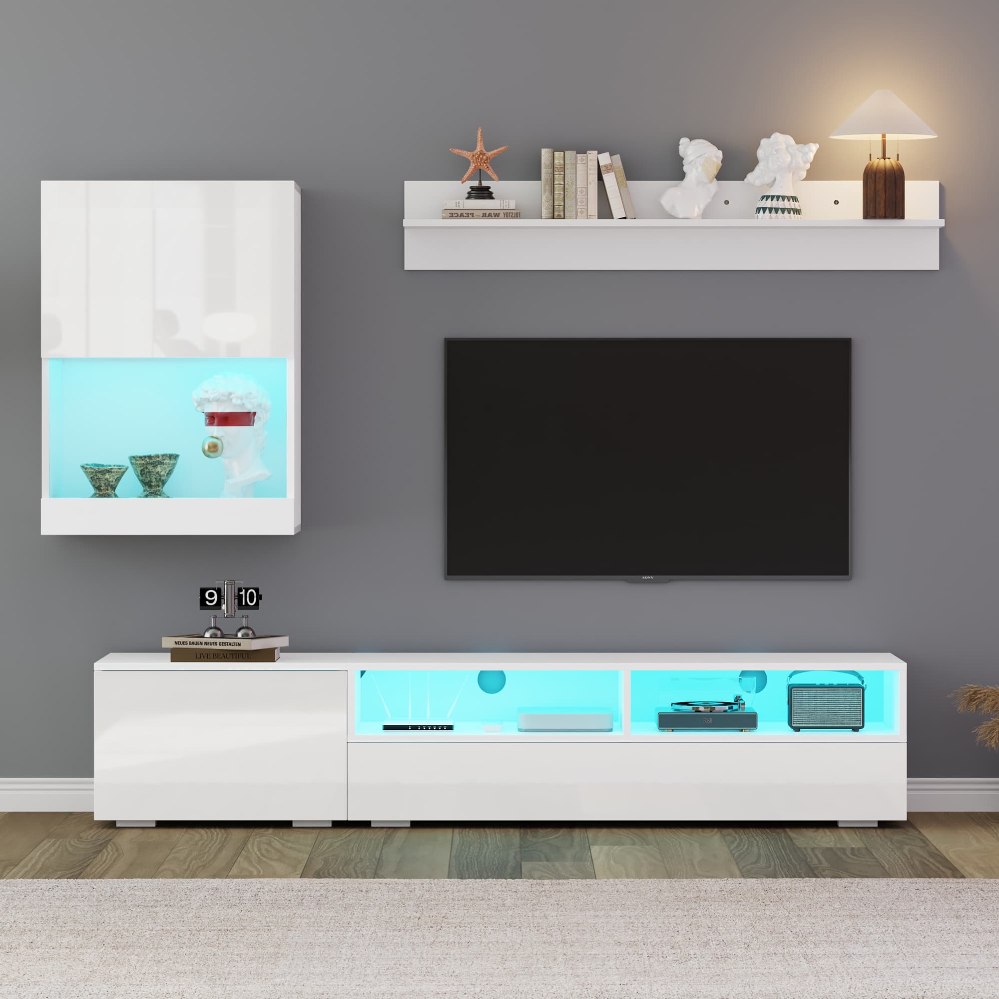 High Gloss TV Wall Unit - image 4