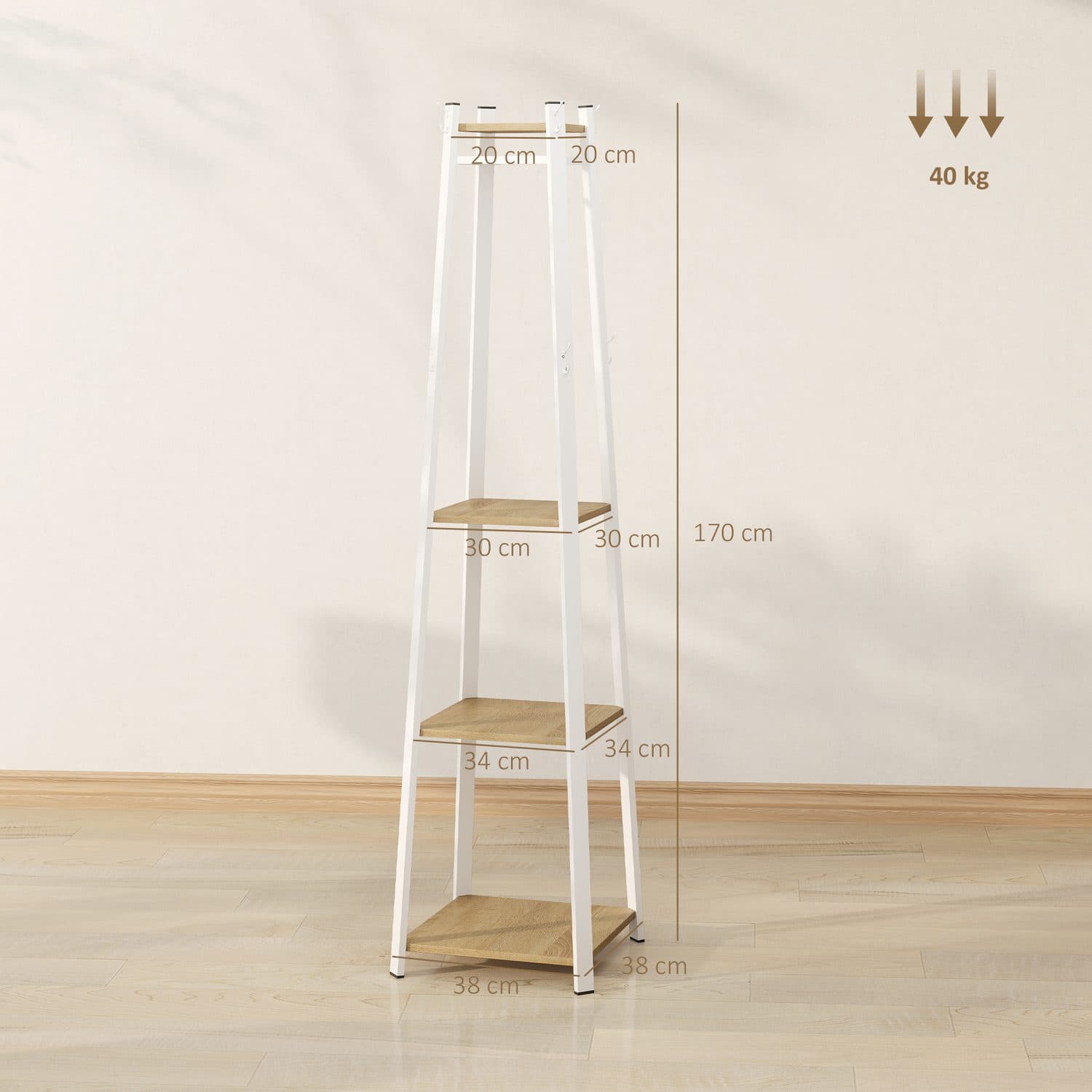 Compact White and Oak Coat Rack for Hallways - image 2