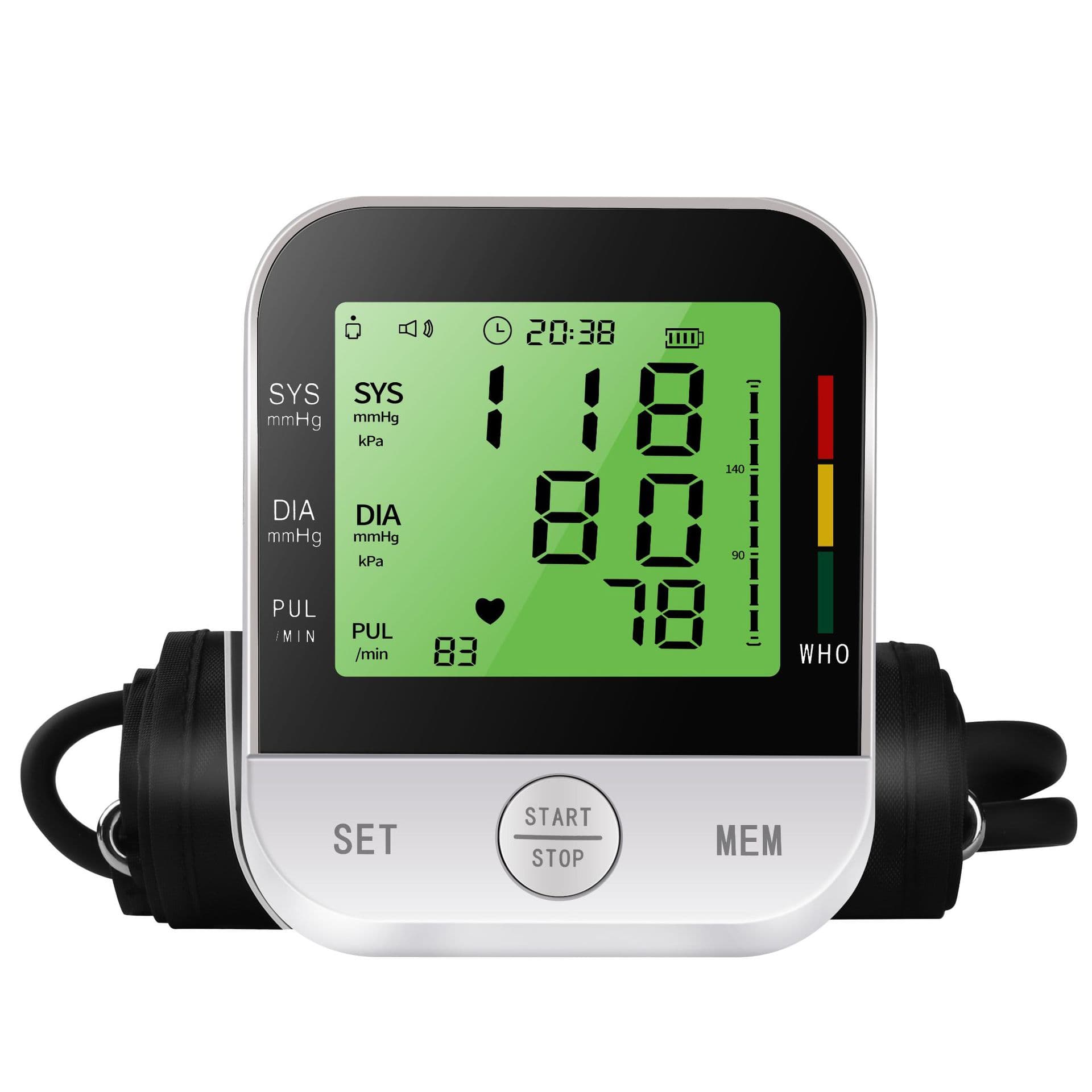 Digital Upper Arm Blood Pressure Monitor, White