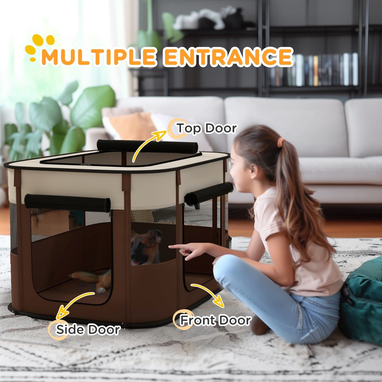 PawHut Foldable Pet Playpen for Indoor and Outdoor Use - image 2