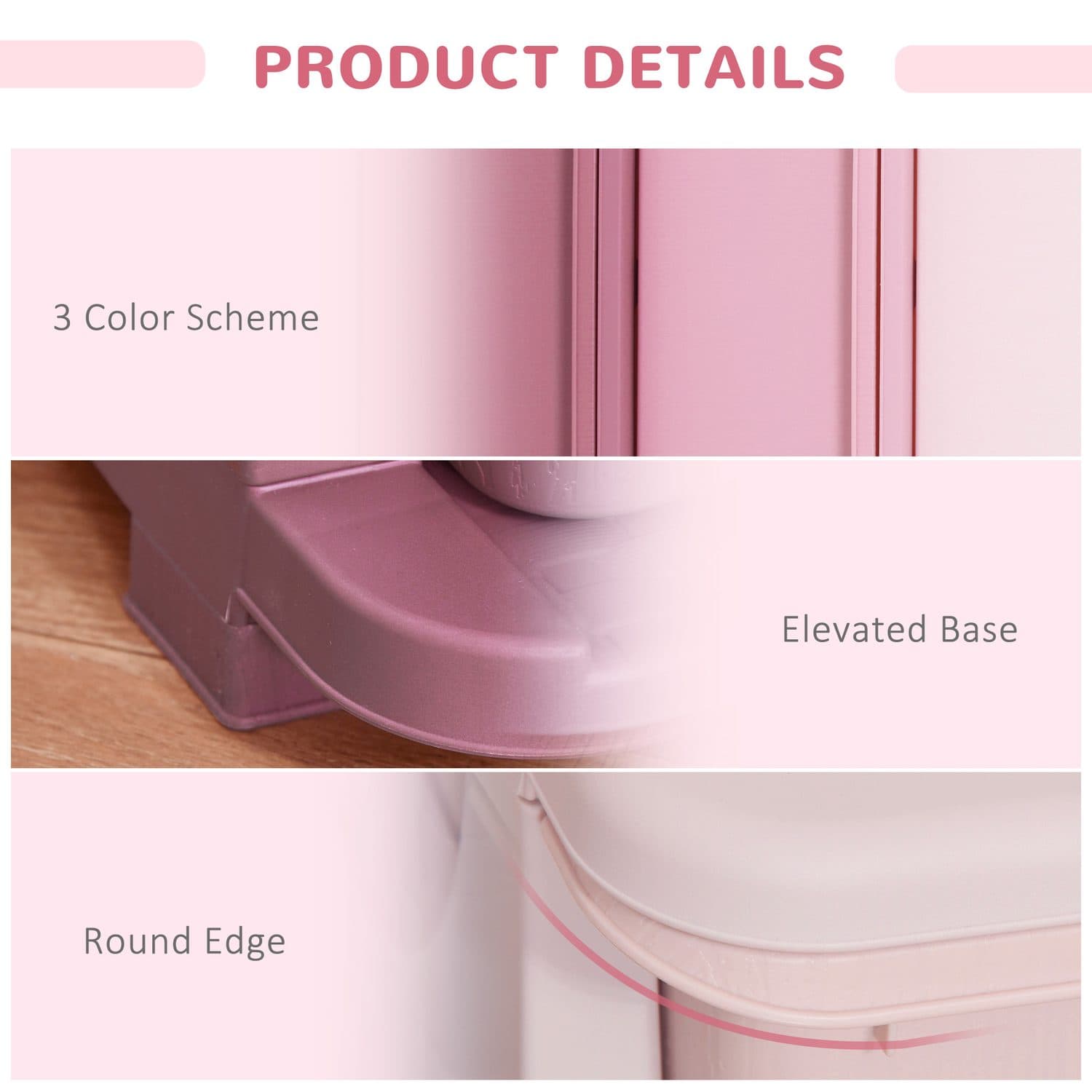 Pink 3 Drawer Storage for Kids' Rooms - image 5