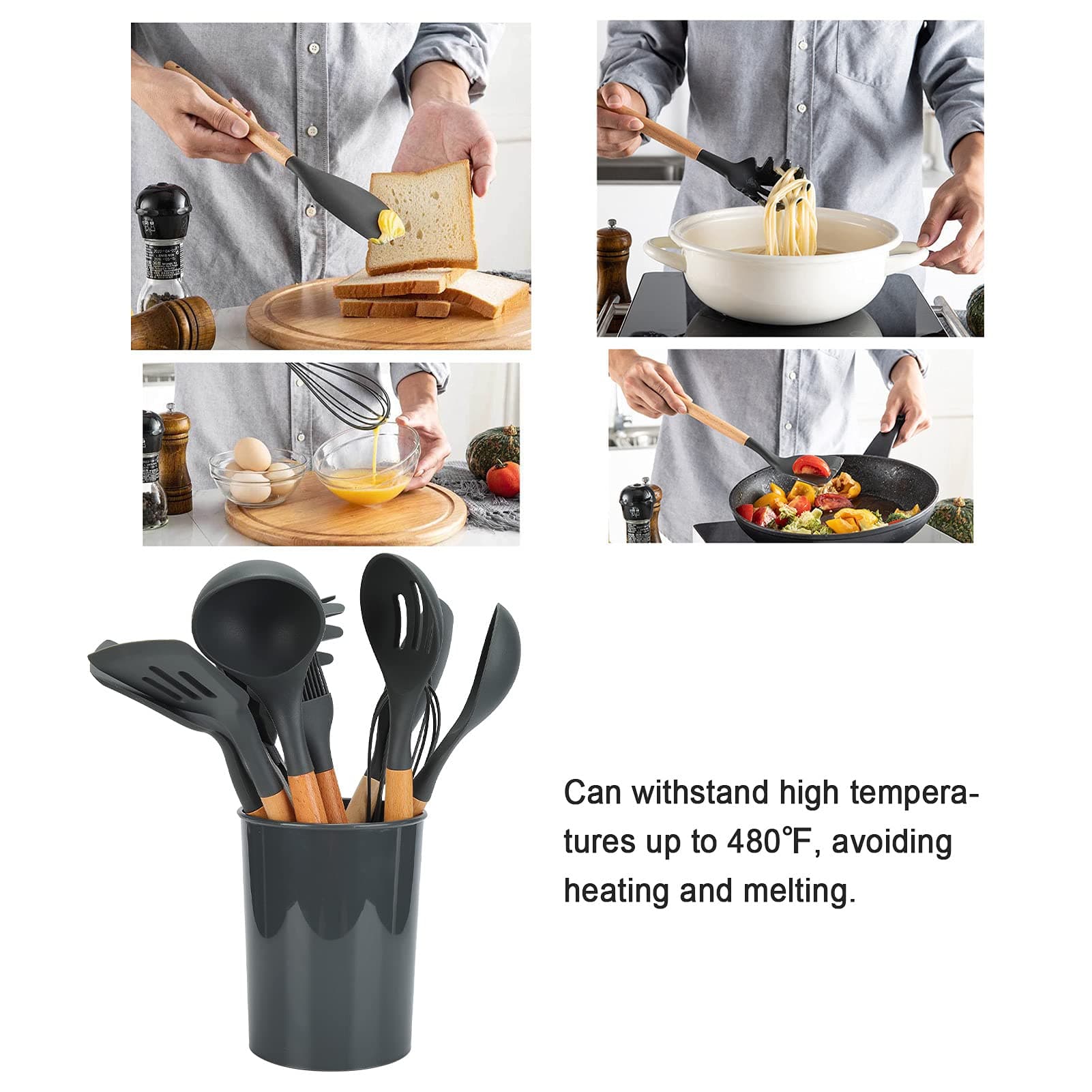 Silicone Kitchen Utensil Set for Non-Stick Cooking - image 2