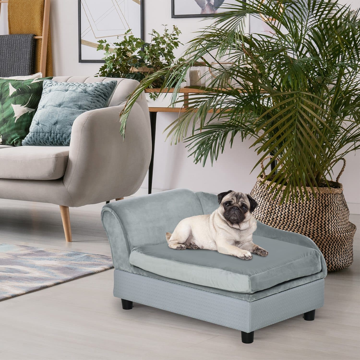 PawHut Light Grey Pet Sofa - image 2