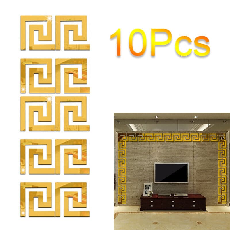 Gold 3D Mirror Wall Stickers - image 4