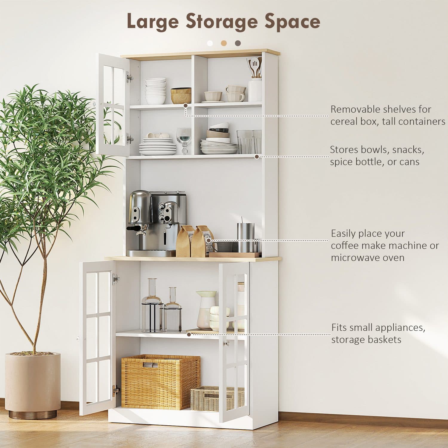 White Kitchen Storage Cabinet - image 2