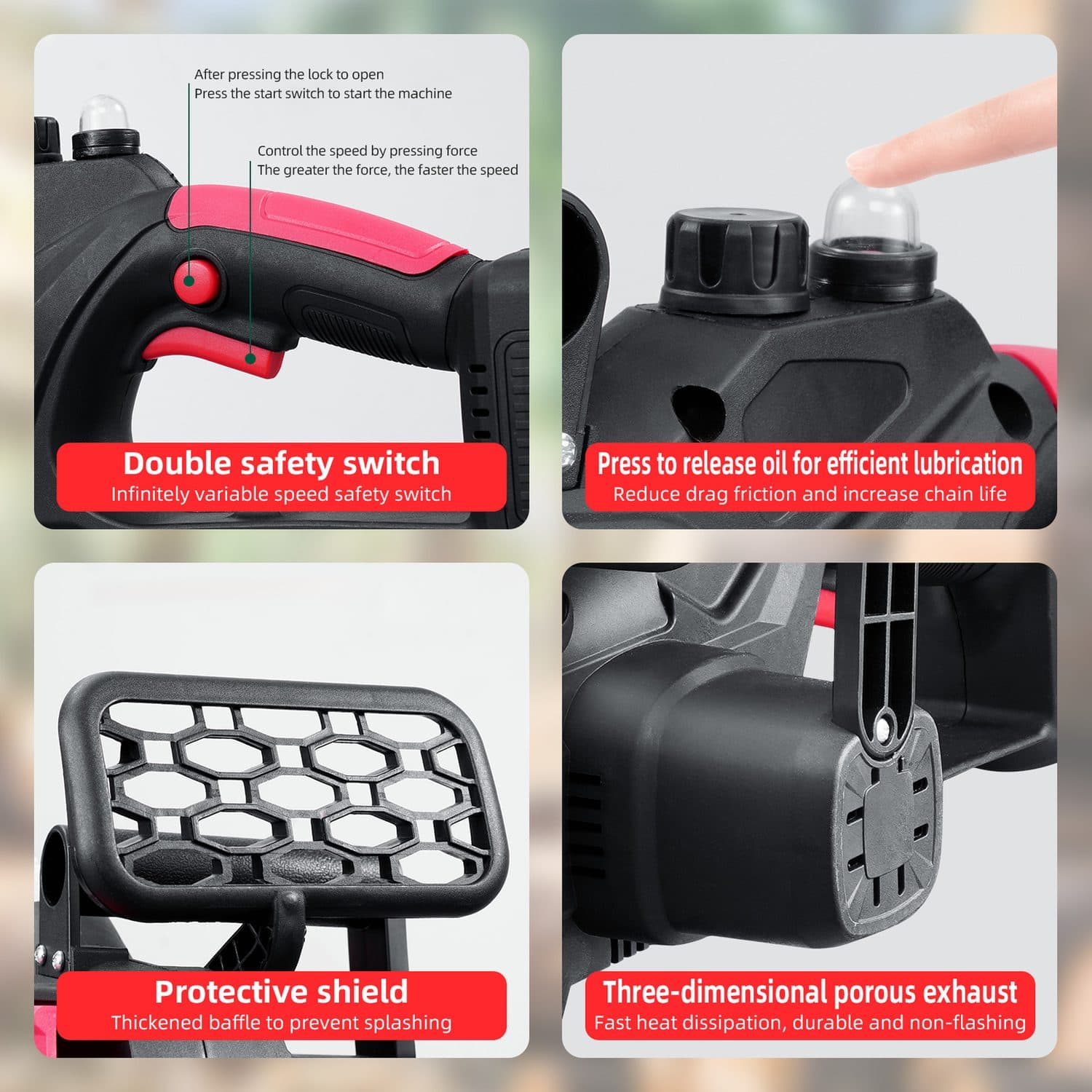 Cut branches with a 12 inch cordless chainsaw kit - image 7