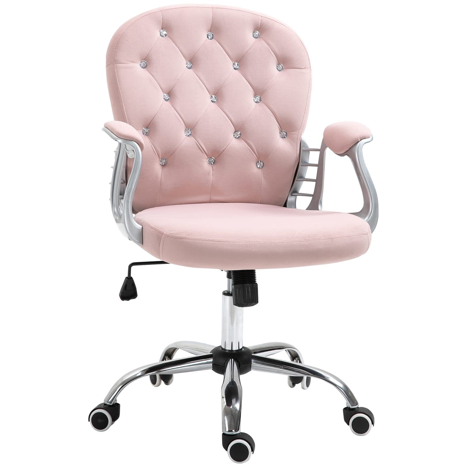 Pink Velvet Swivel Chair - Pink