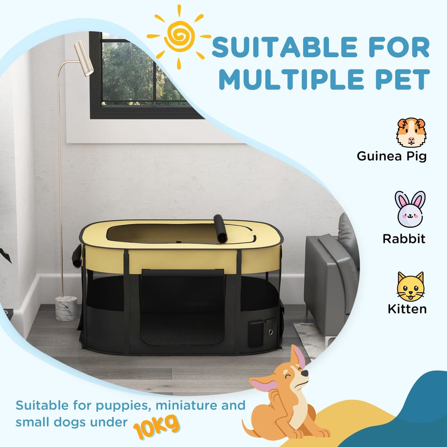 PawHut Foldable Dog Playpen with Ground Stakes - image 4