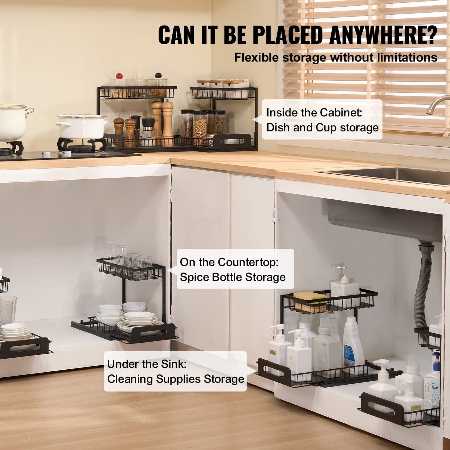 2-Tier Pull Out Organiser for Under Sink & Cabinet Storage - image 3