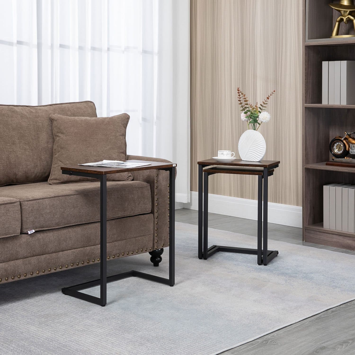 Rustic C-Shaped Nesting Tables - image 5