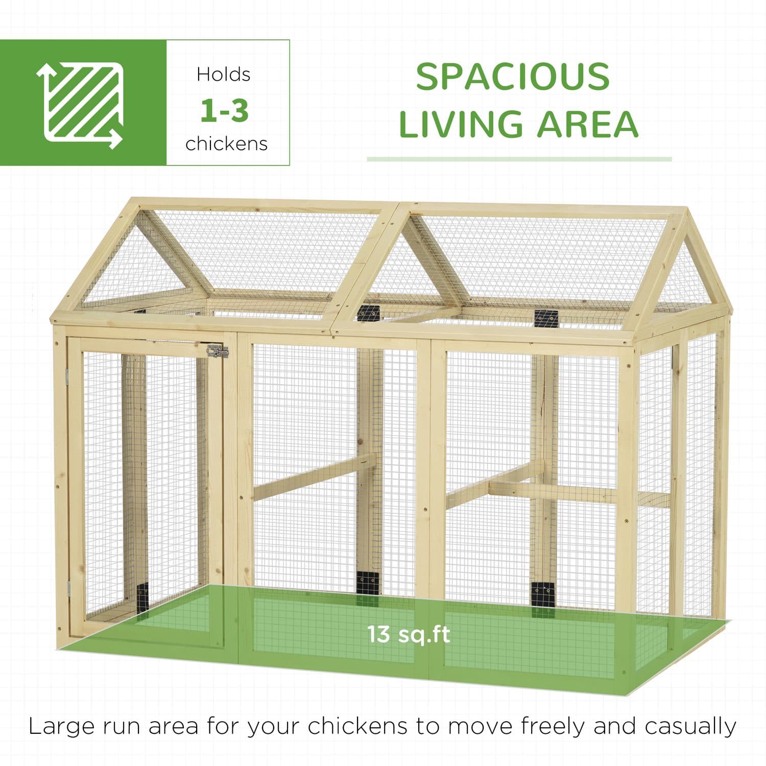 PawHut Large Wooden Chicken Run with Combinable Design - image 3