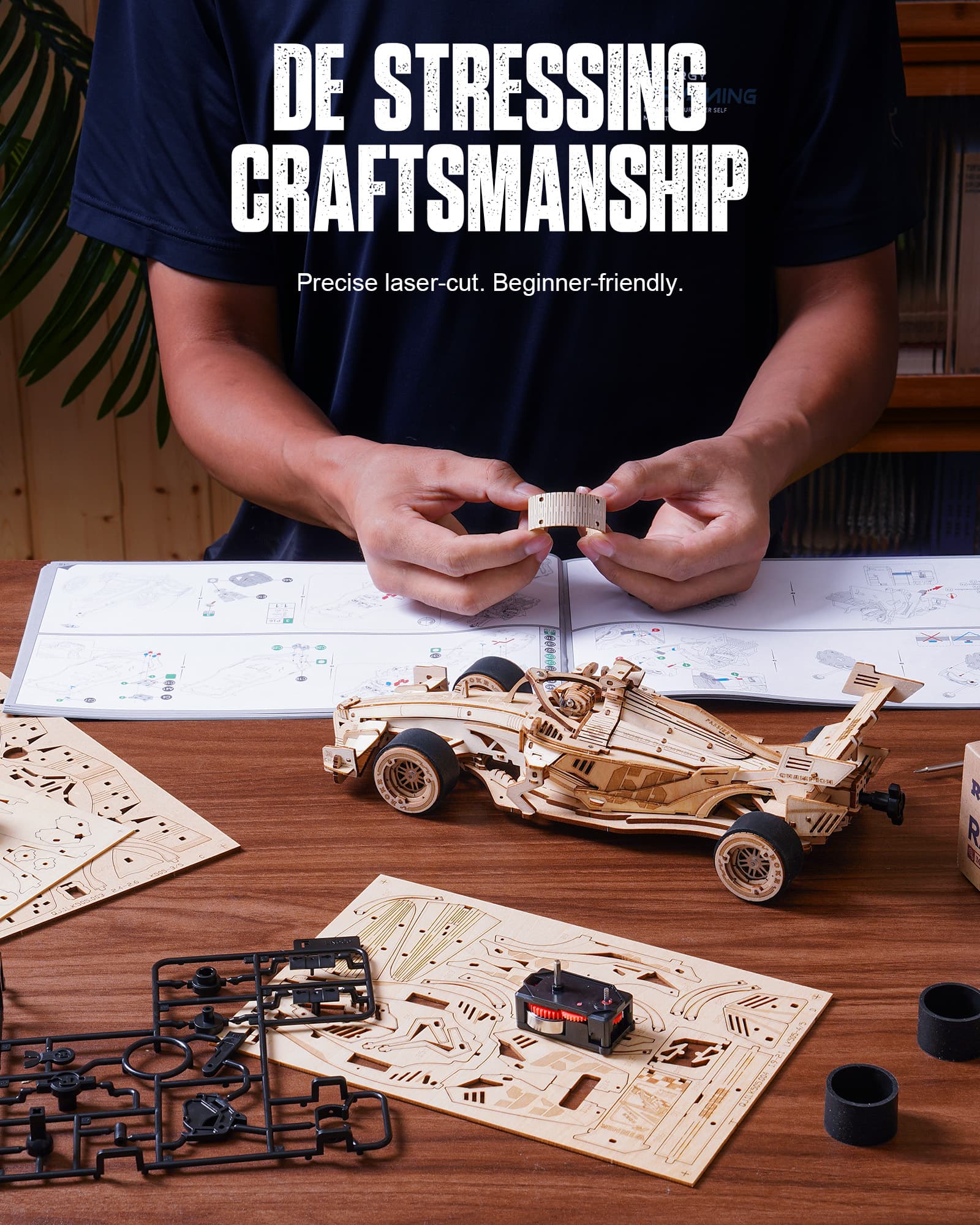 Wooden Racing Car Model Kit to Build - image 3