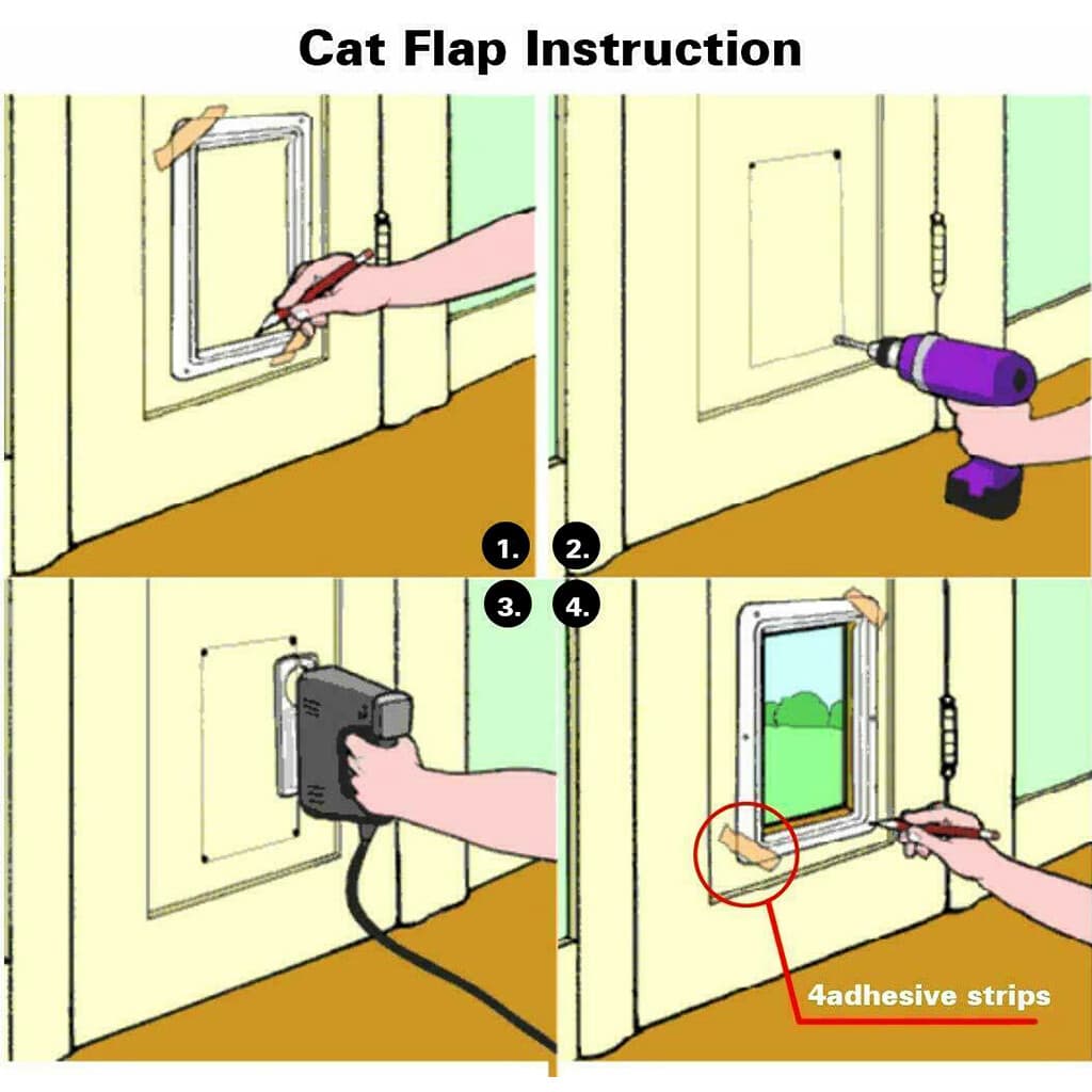 Large 4-Way Locking Cat and Dog Door with Clear Flap - image 7