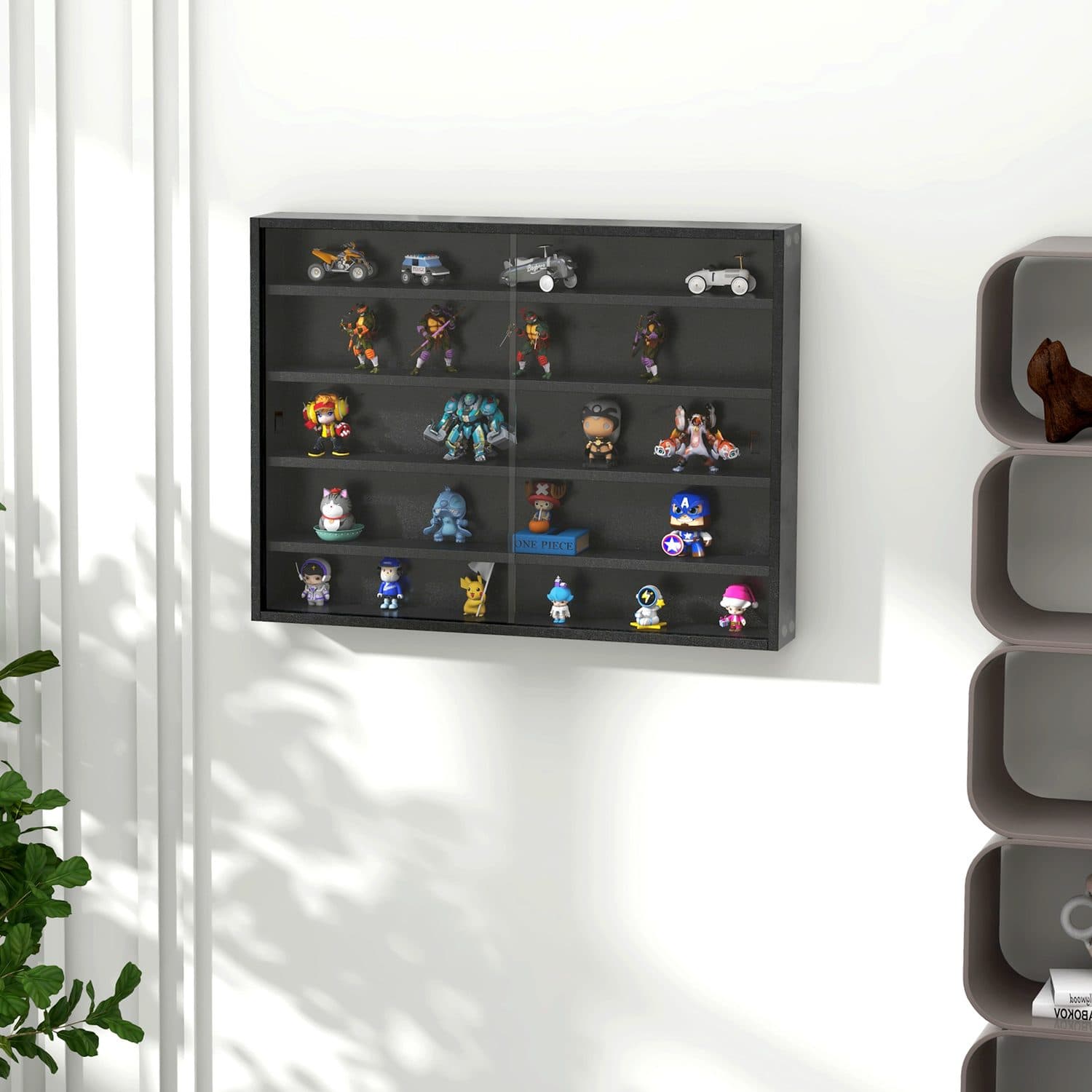 Wall-Mounted Display Cabinet With Sliding Glass Doors - image 2