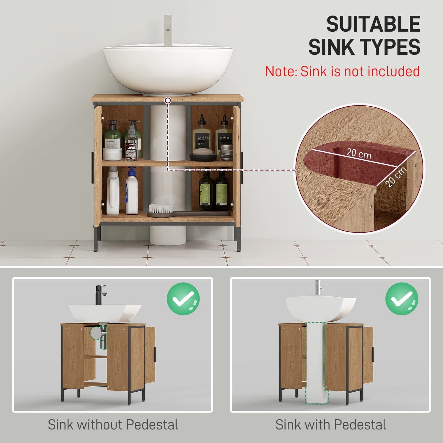 Industrial Oak Under Sink Cabinet for Effortless Organisation - image 4