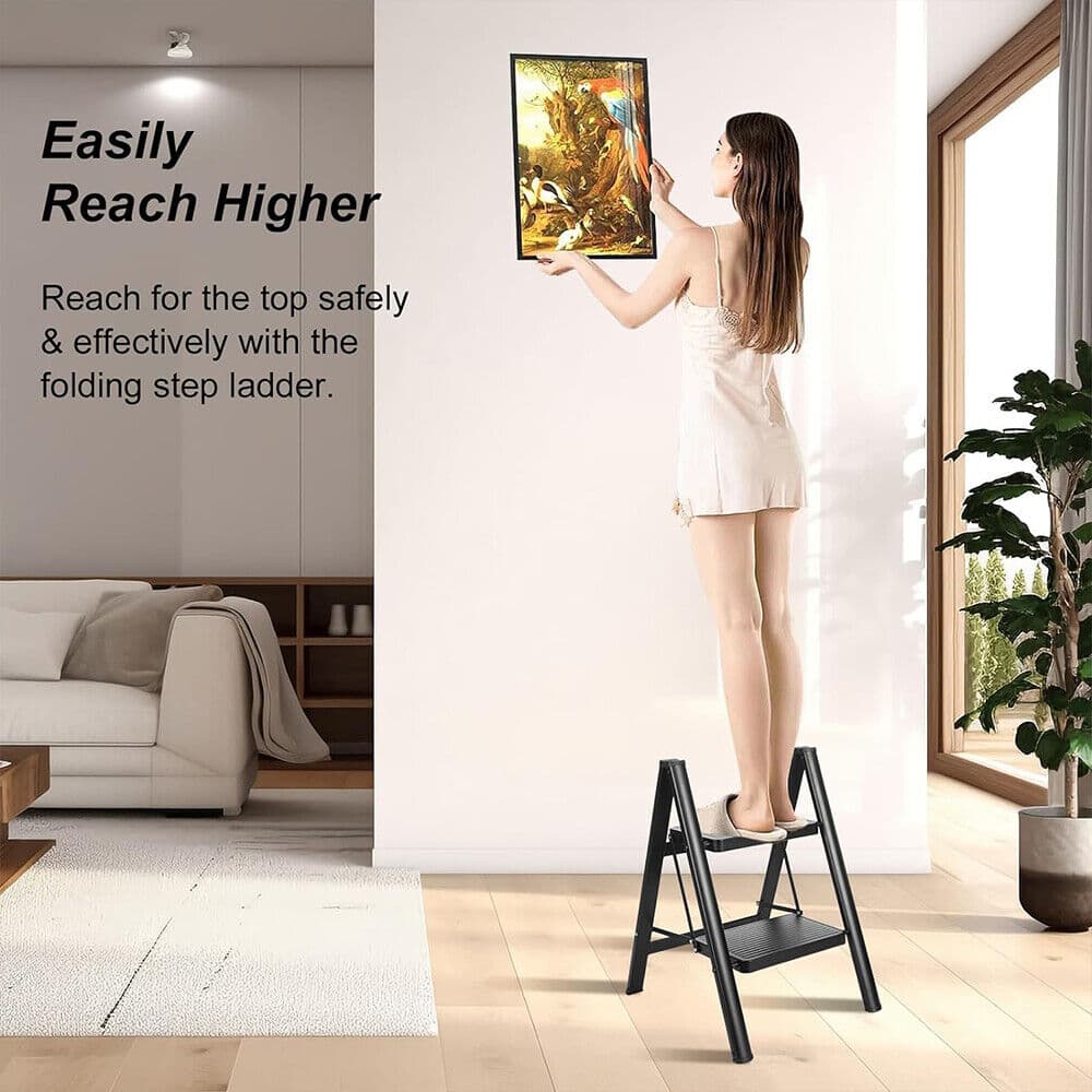 Heavy Duty 3 Step Folding Ladder in Carbon Steel - image 1