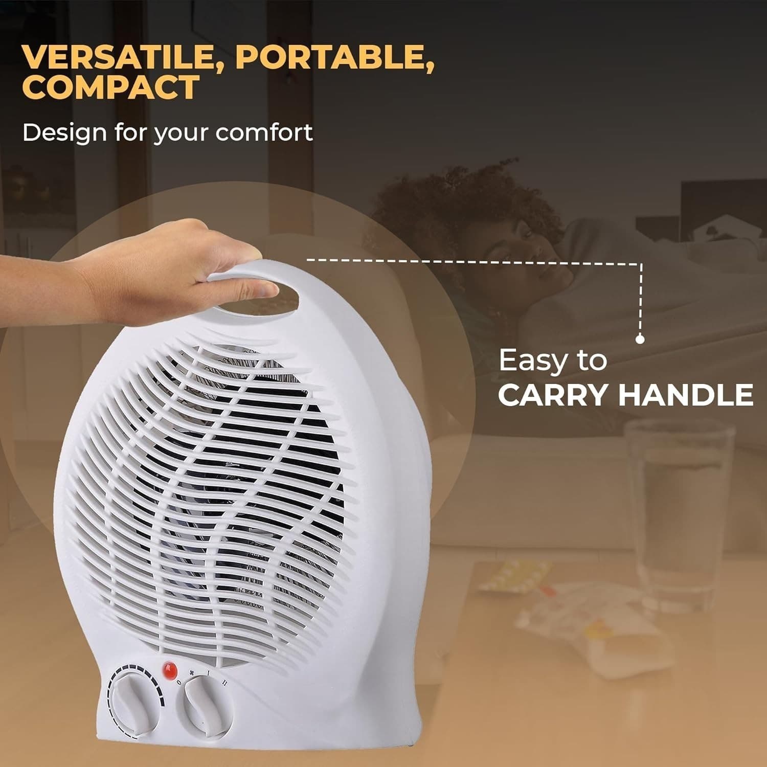 Portable Electric Fan Heater with Hot & Cool Settings - image 9