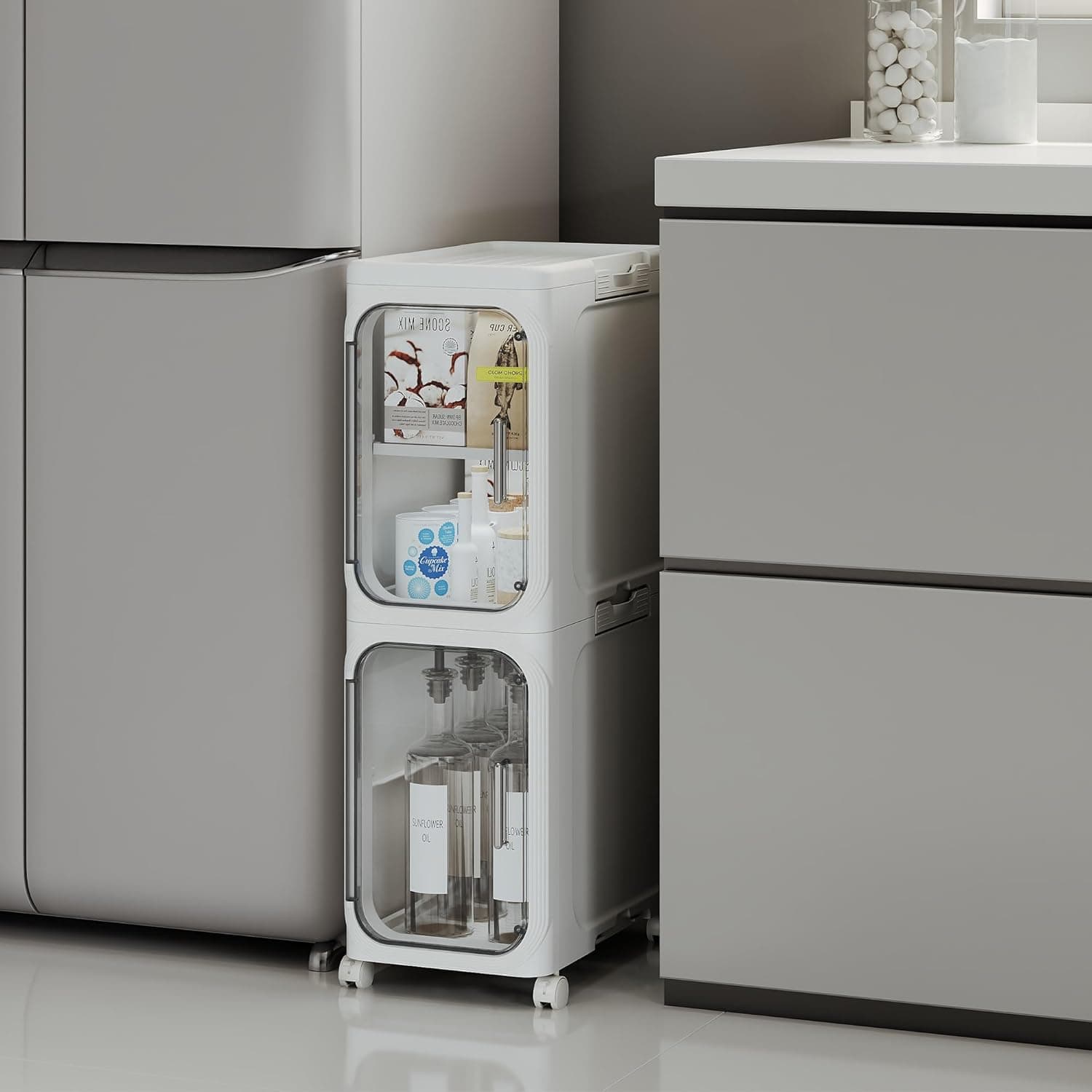 Slim Bathroom & Bedroom Storage Cabinet on Castors - image 5