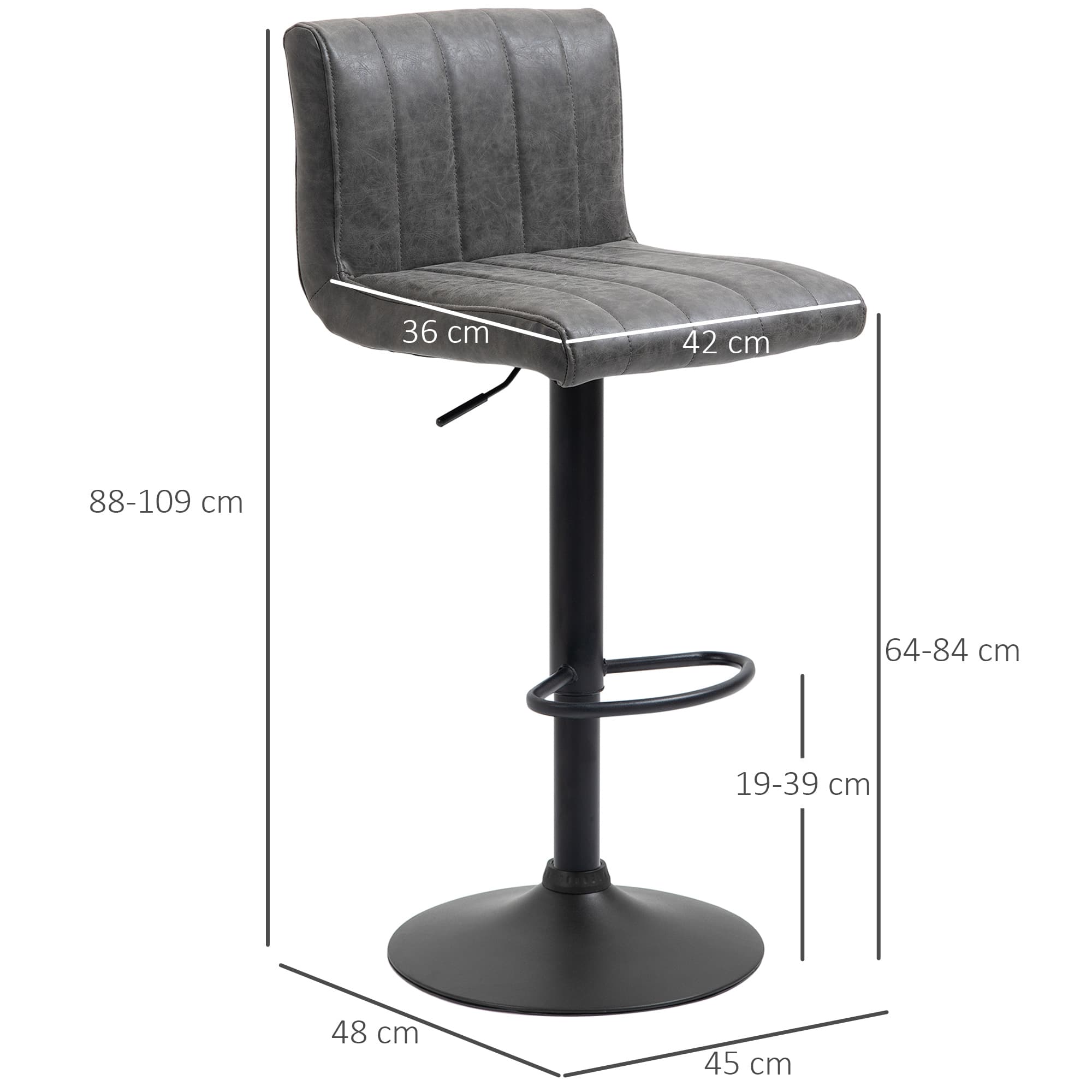 Grey Adjustable Barstools for Kitchen Counter Seating - image 4