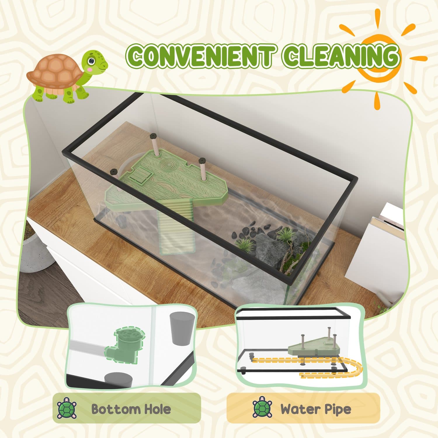 50L Glass Turtle Tank with Basking Platform - image 1