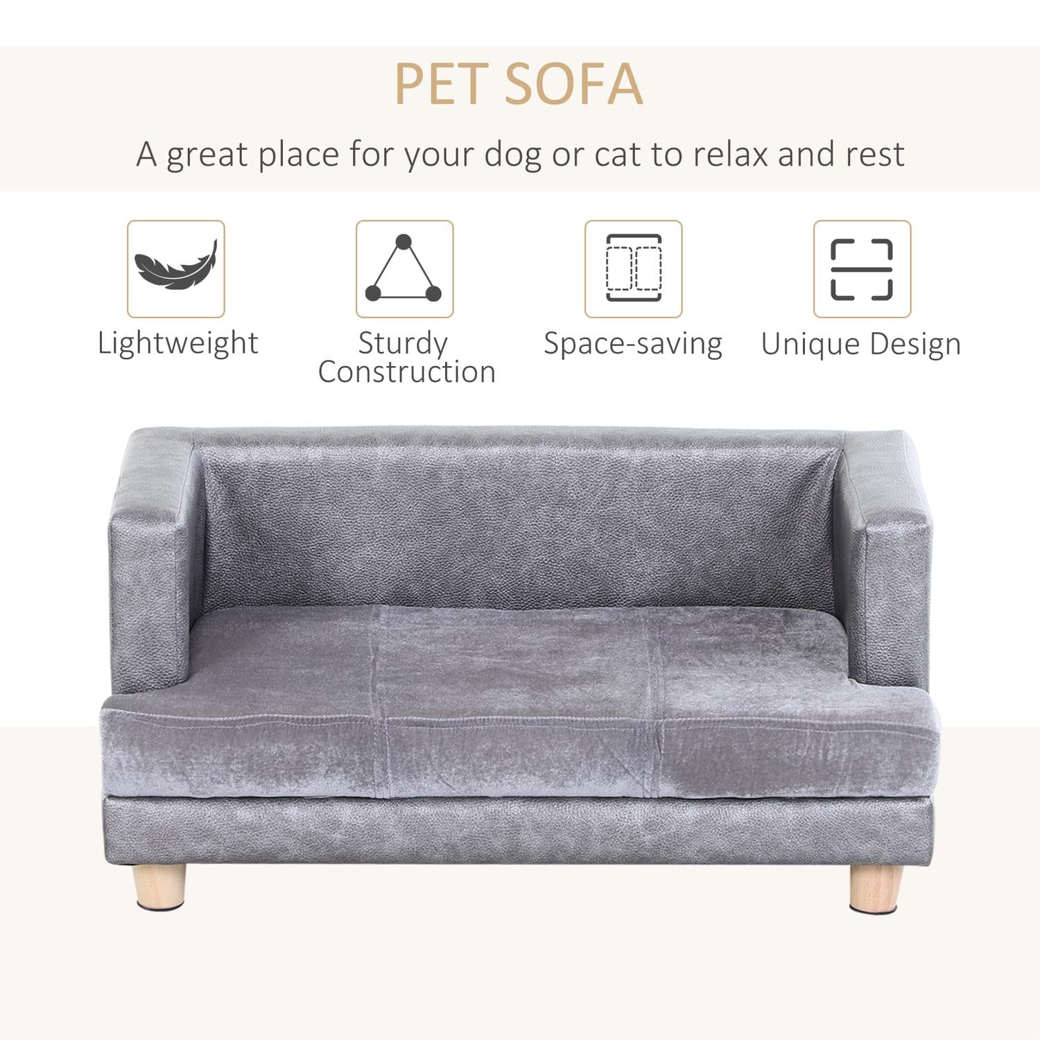 PawHut Elevated Dog Sofa - image 3