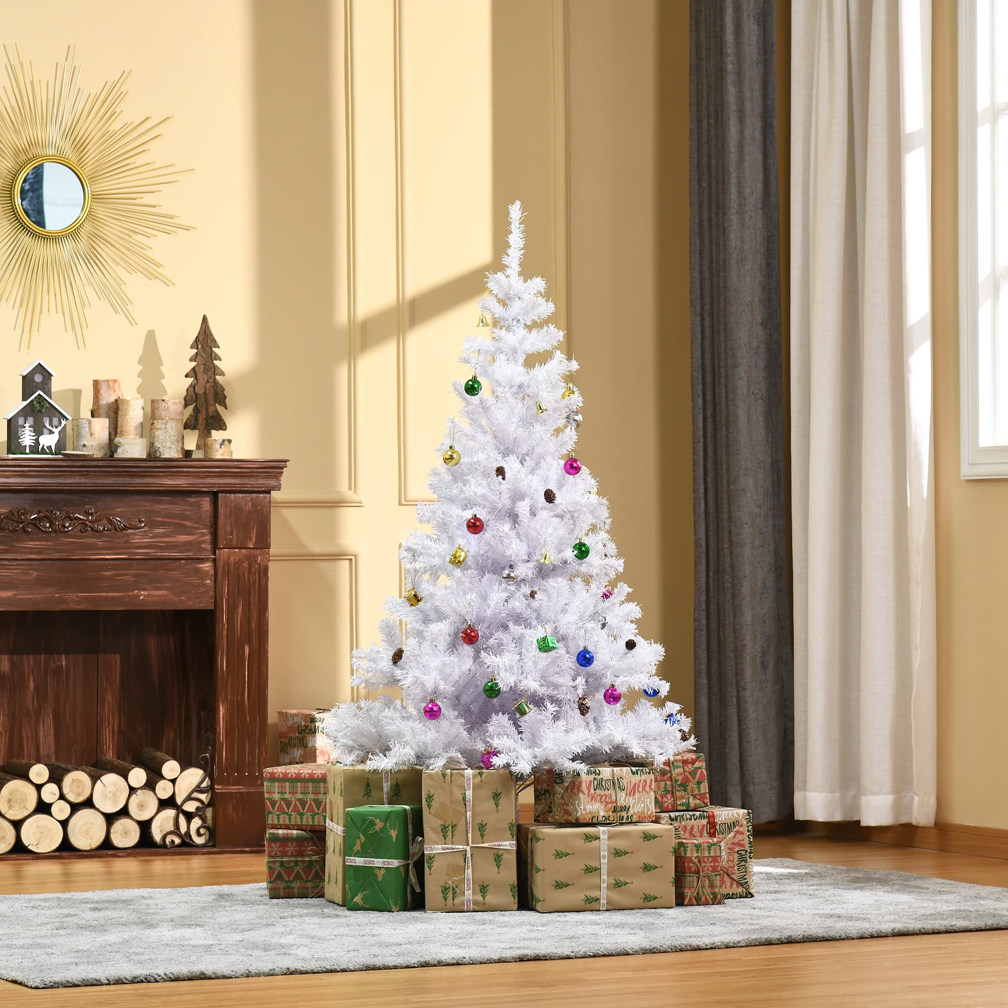 White Artificial Christmas Tree With Colourful Decorations - image 5