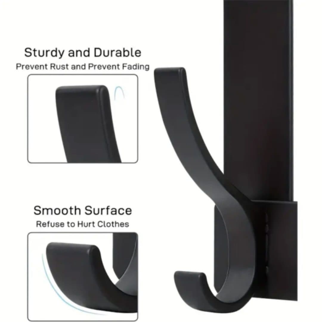 Heavy-Duty Over Door Hanger with Six Hooks in Matte Black - image 6