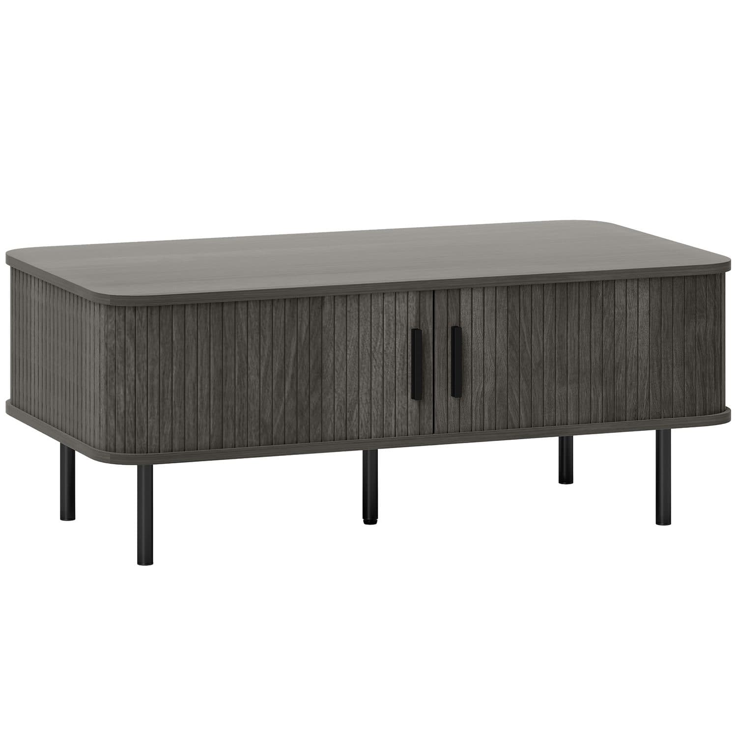 Grey Wood-Effect Coffee Table with Clever Sliding Storage