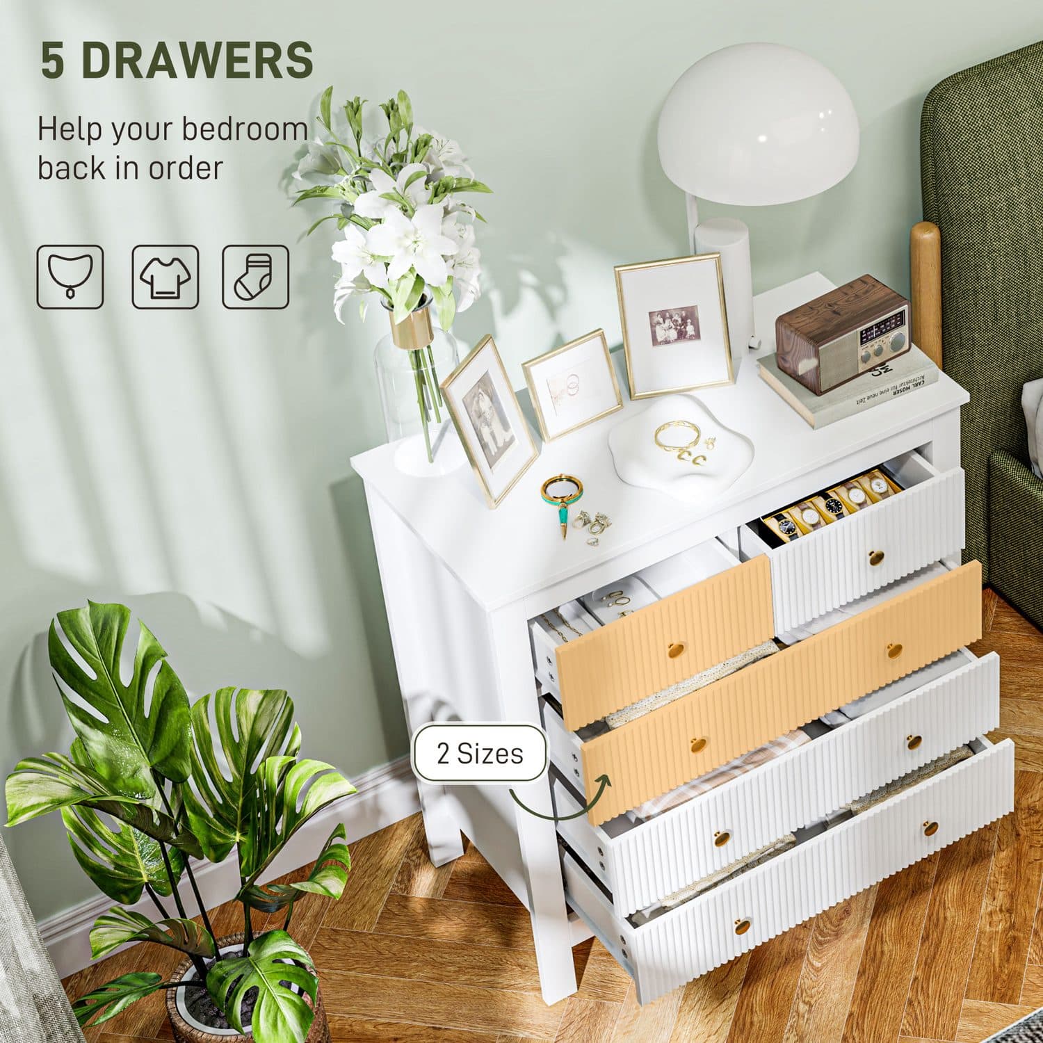 A Considered Chest of Drawers with Reeded Texture - image 4
