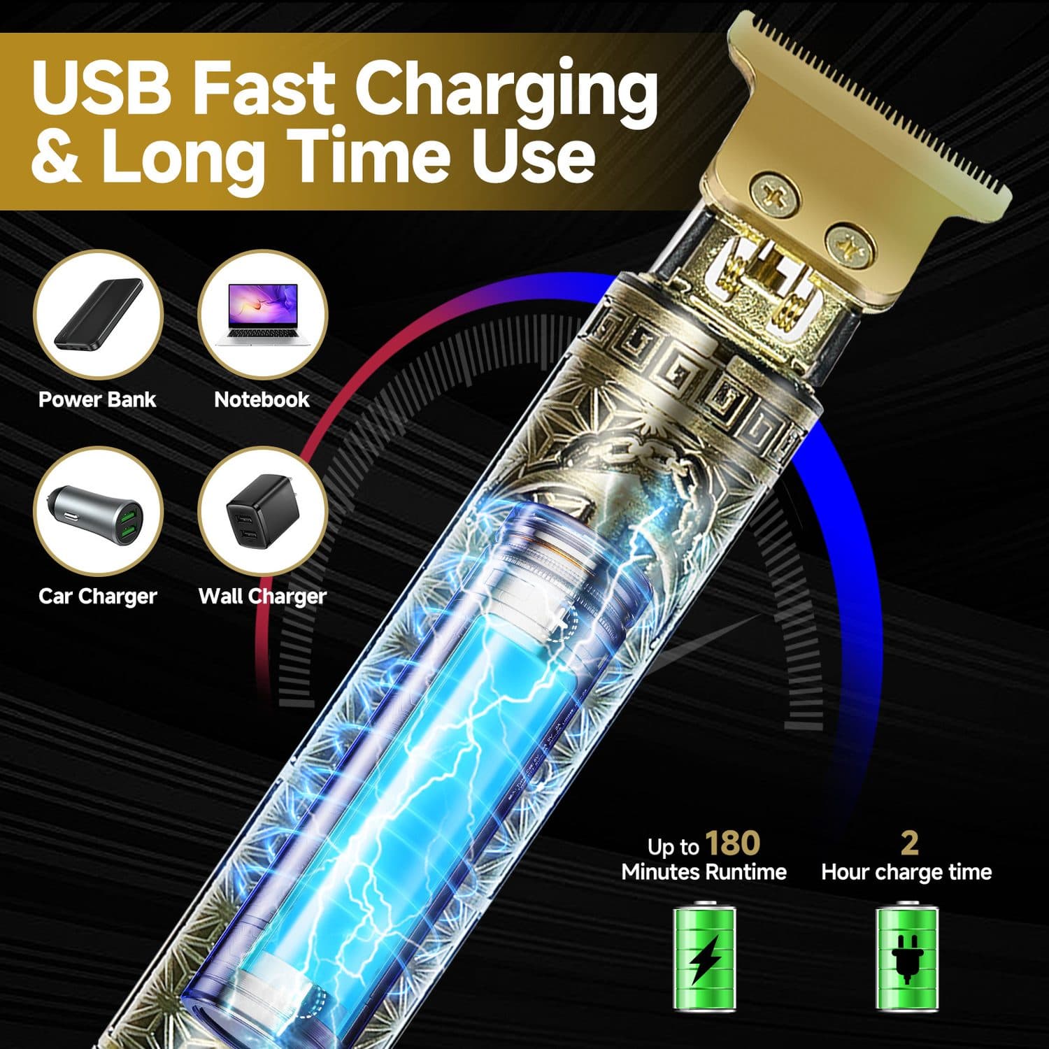 Professional Cordless Hair Clippers & Beard Trimmer - image 8