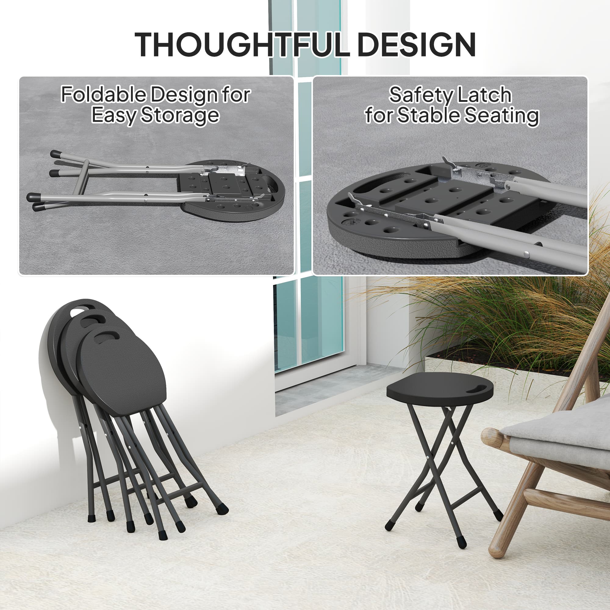 Four Folding Stools Ready to Go Wherever You Need Them - image 4