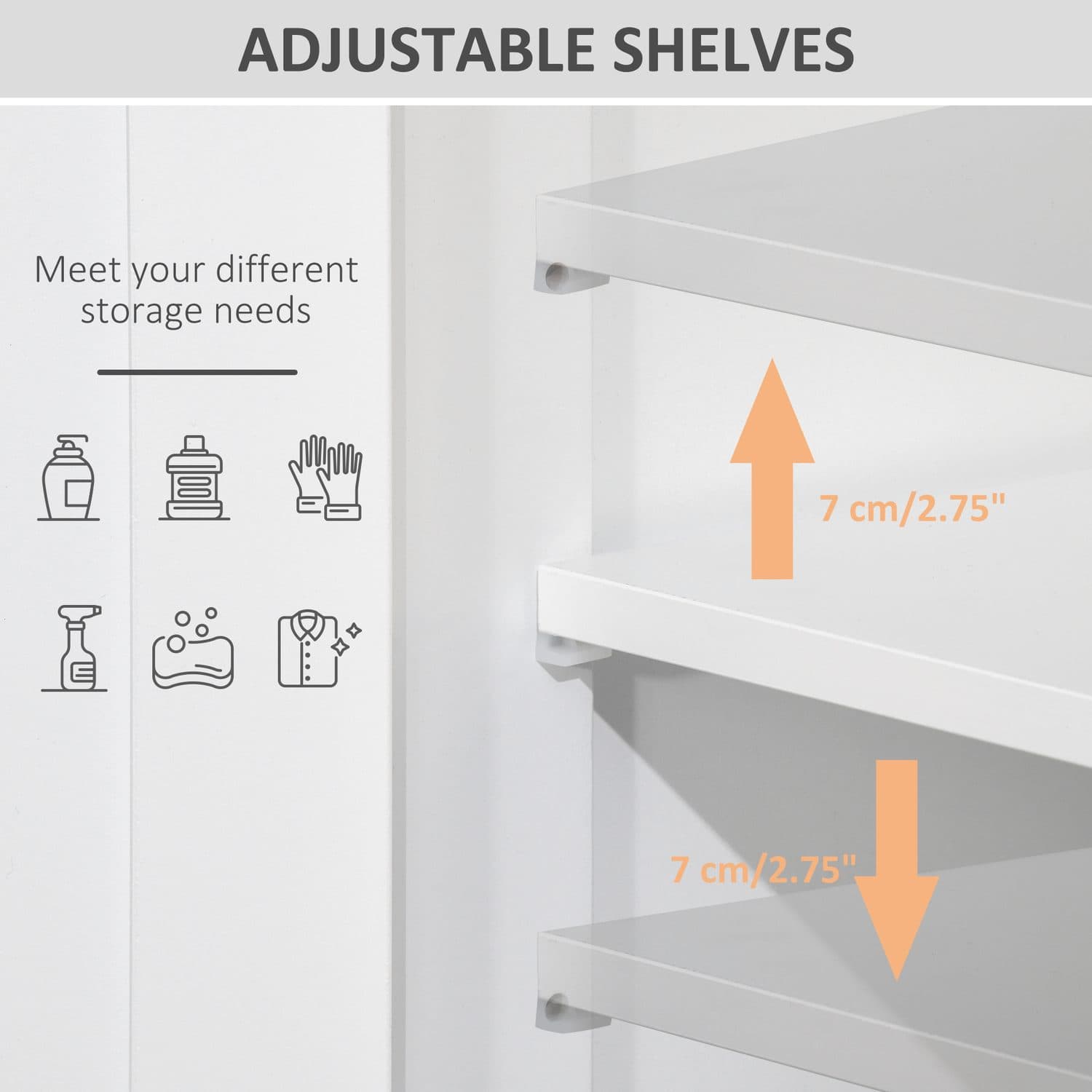 White Freestanding Bathroom Storage Cabinet - image 1